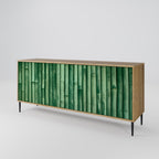 NATURAL GREEN 3-Door Sideboard in Oak Effect