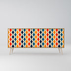 COLORFUL NOSTALGIA Sideboard mit 3 Türen in Eiche-Optik