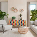 COLORFUL NOSTALGIA Sideboard mit 3 Türen in Eiche-Optik