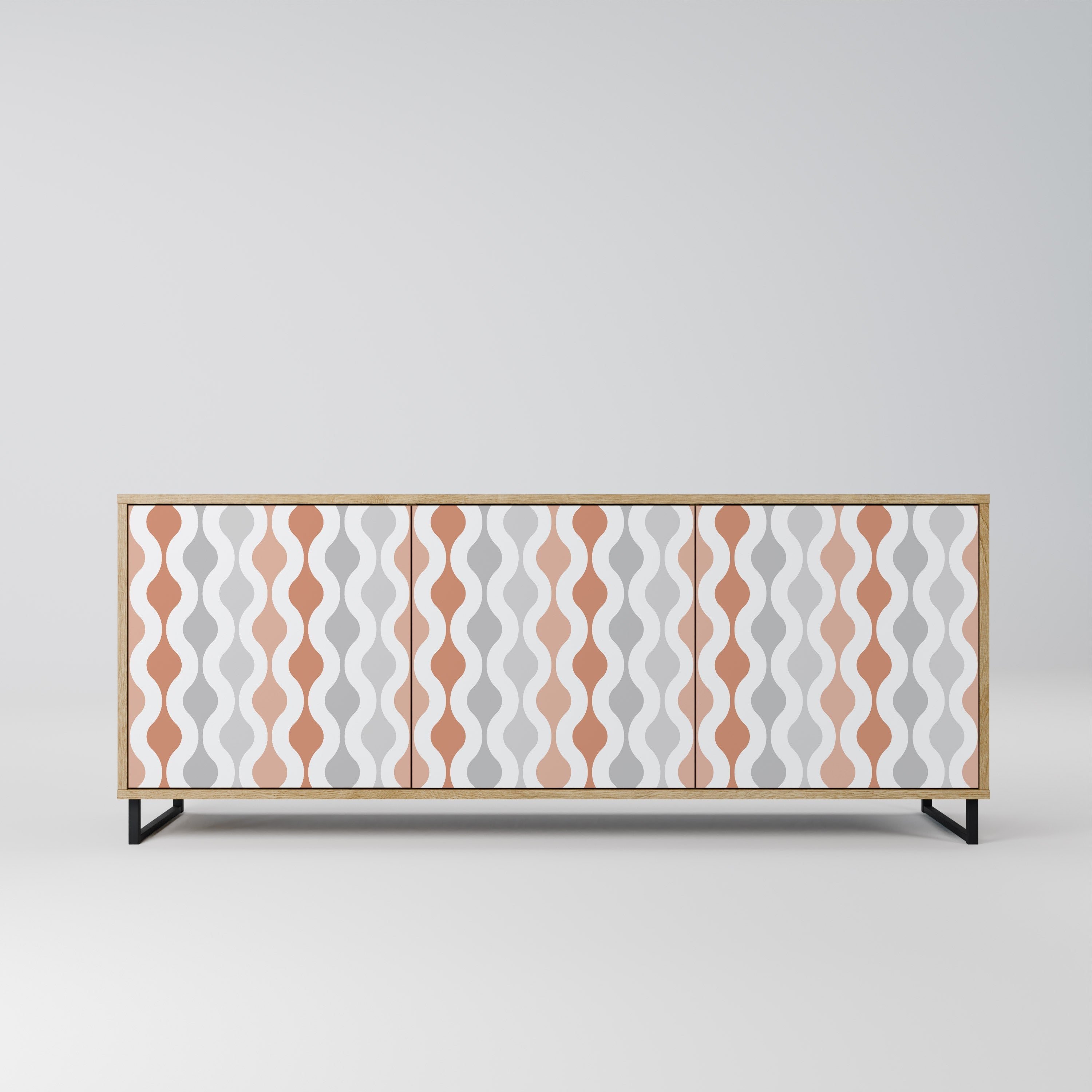 HAZY NOSTALGIA 3-Door Sideboard in Oak Effect