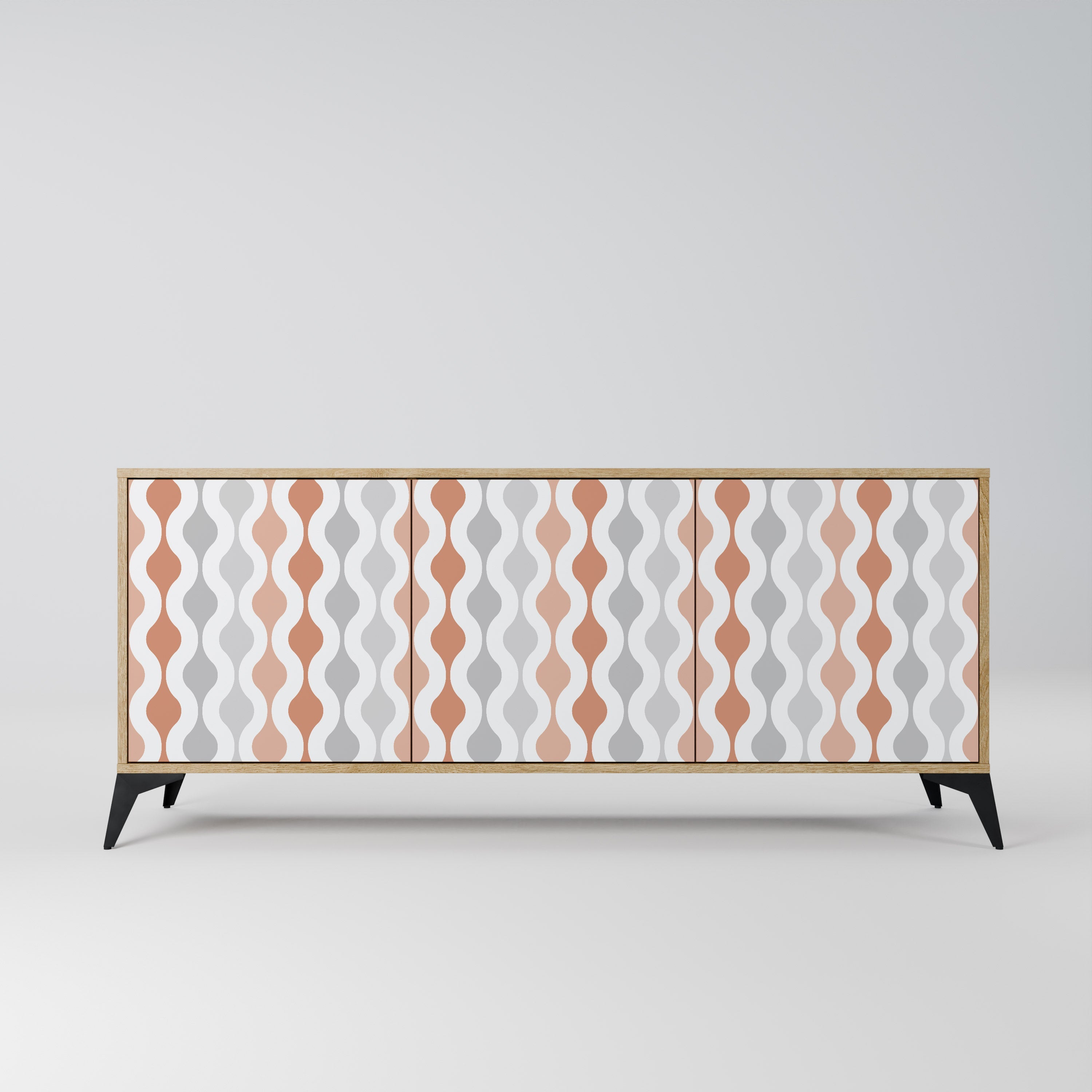 HAZY NOSTALGIA 3-Door Sideboard in Oak Effect