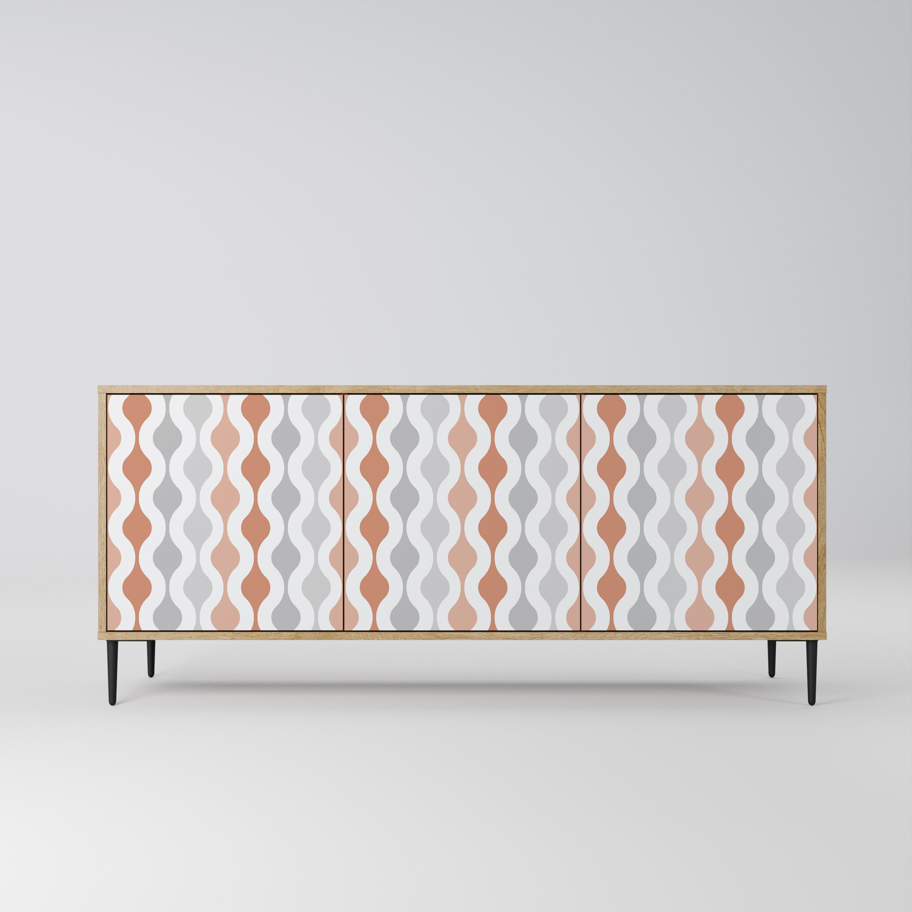 HAZY NOSTALGIA 3-Door Sideboard in Oak Effect