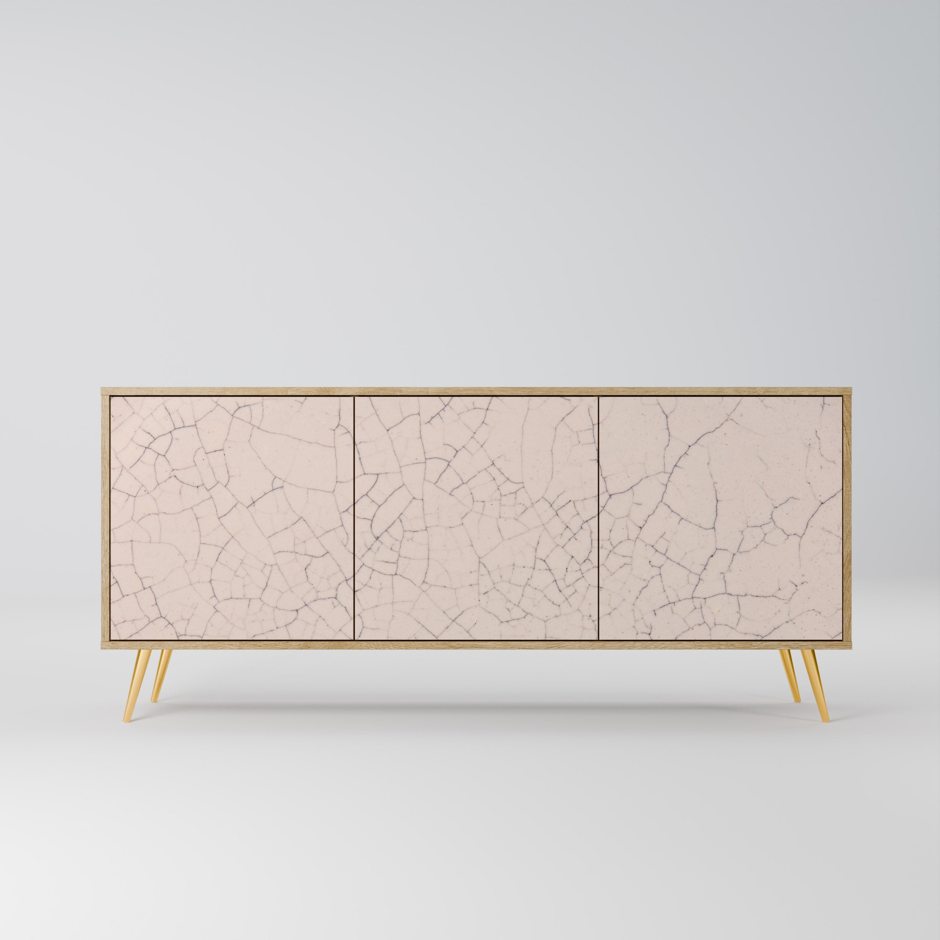CERAMIC TEXTURE 3-Door Sideboard in Oak Effect