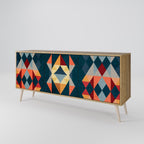 CRACKED ILLUSION 3-Door Sideboard in Oak Effect
