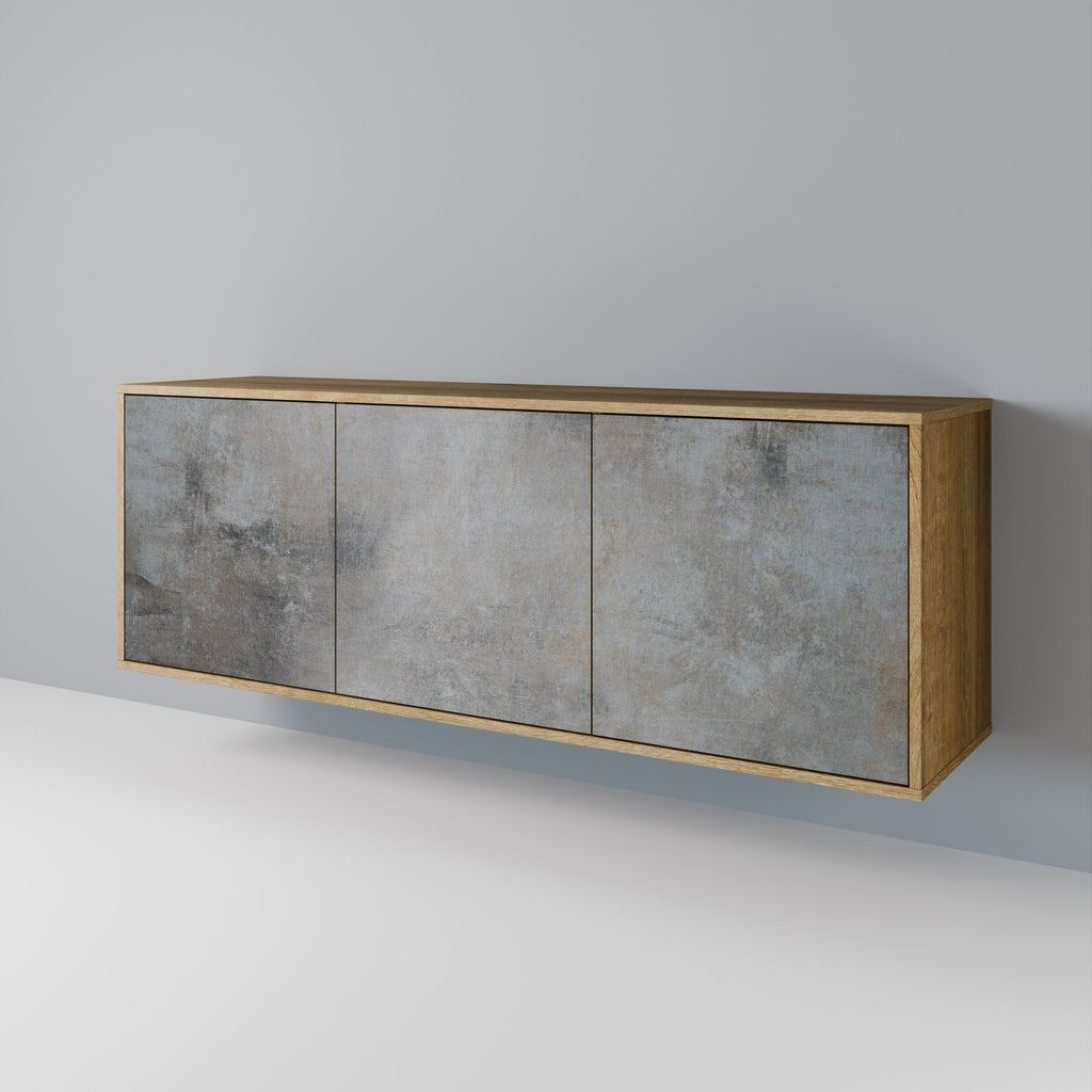 CONCRETE WALL 3-Door Sideboard in Oak Effect