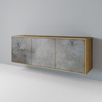 CONCRETE WALL 3-Door Sideboard in Oak Effect