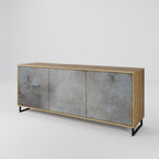 CONCRETE WALL 3-Door Sideboard in Oak Effect