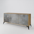 CONCRETE WALL 3-Door Sideboard in Oak Effect