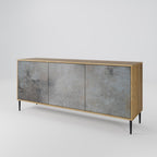 CONCRETE WALL 3-Door Sideboard in Oak Effect