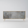 CONCRETE WALL 3-Door Sideboard in Oak Effect