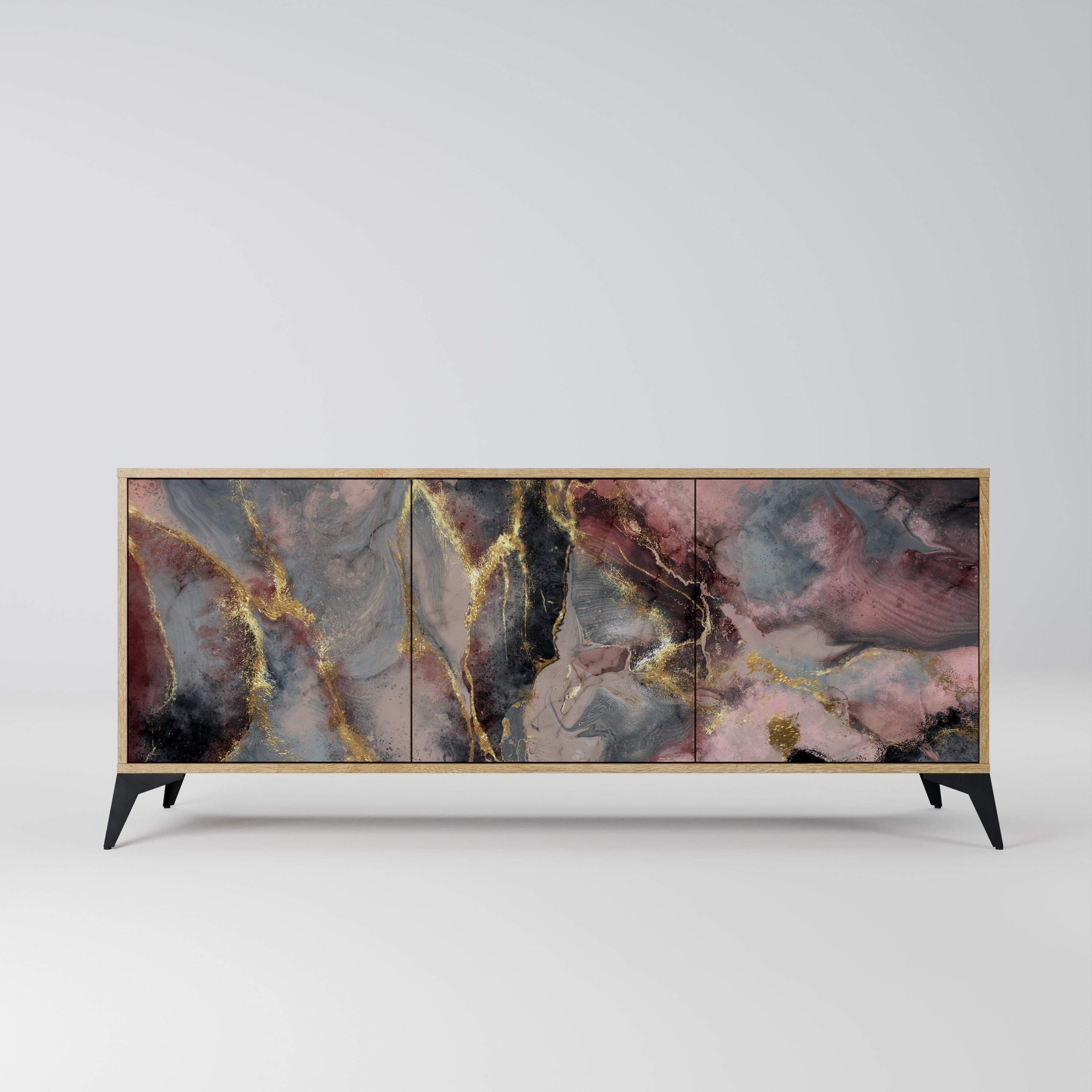 GOLDEN TIDES 3-Door Sideboard in Oak Effect