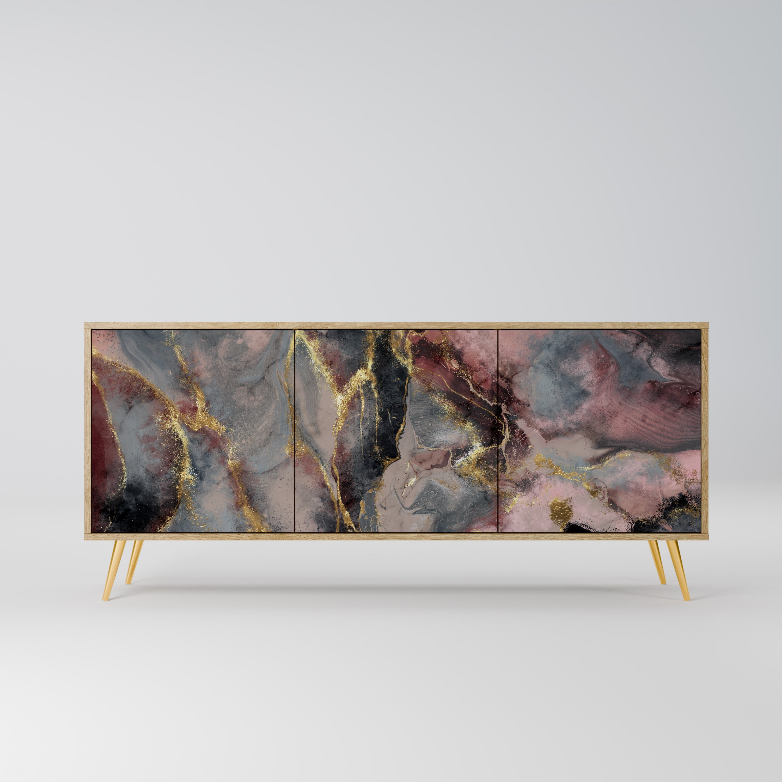 GOLDEN TIDES 3-Door Sideboard in Oak Effect