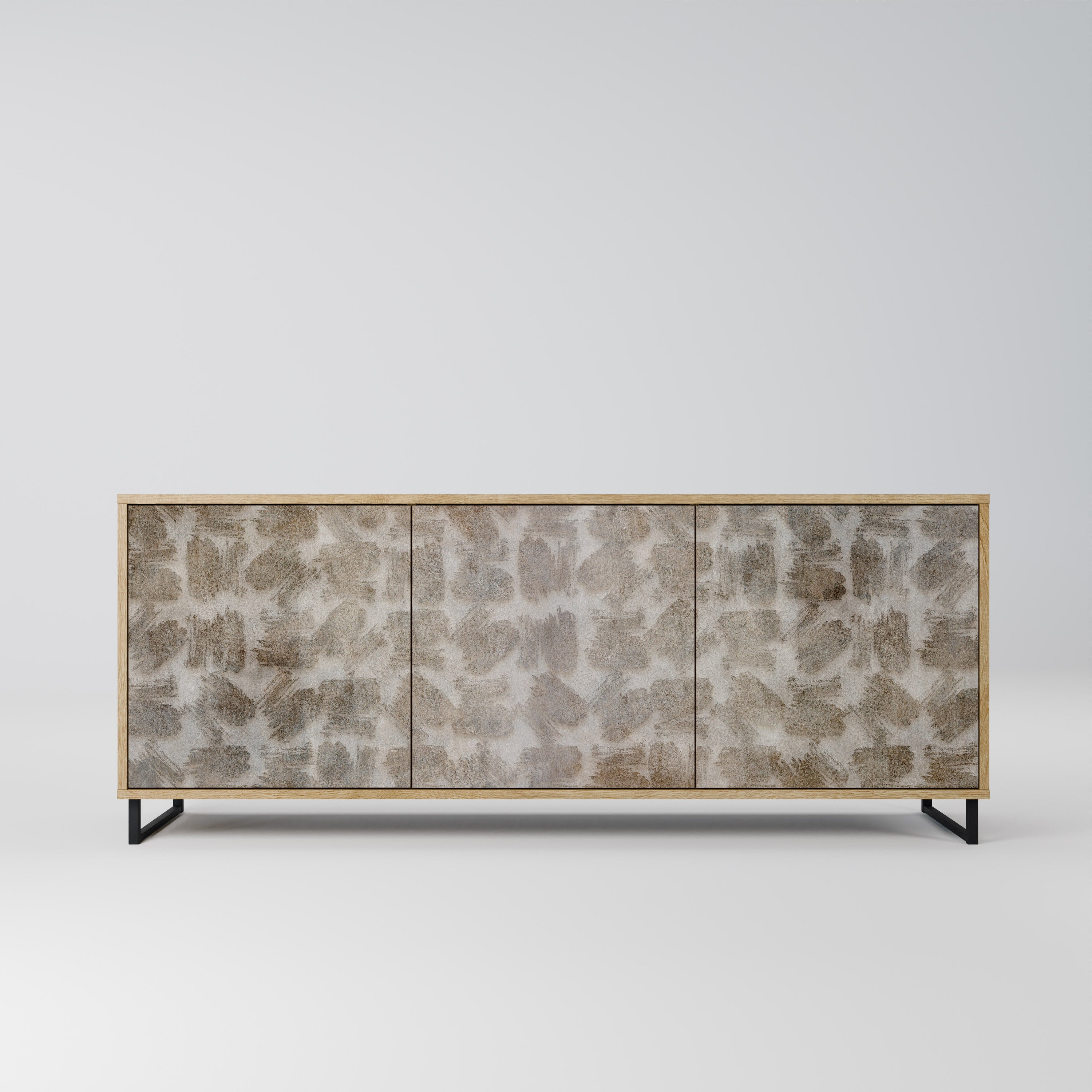 SLIGHTLY BLURRED 3-Door Sideboard in Oak Effect