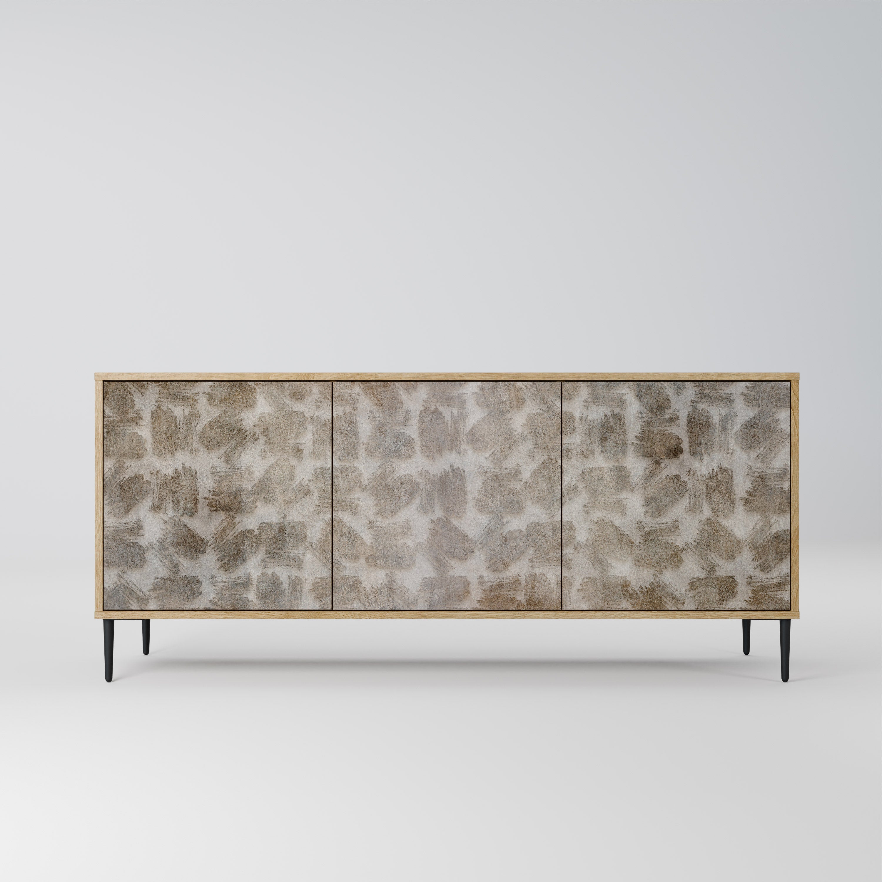 SLIGHTLY BLURRED 3-Door Sideboard in Oak Effect