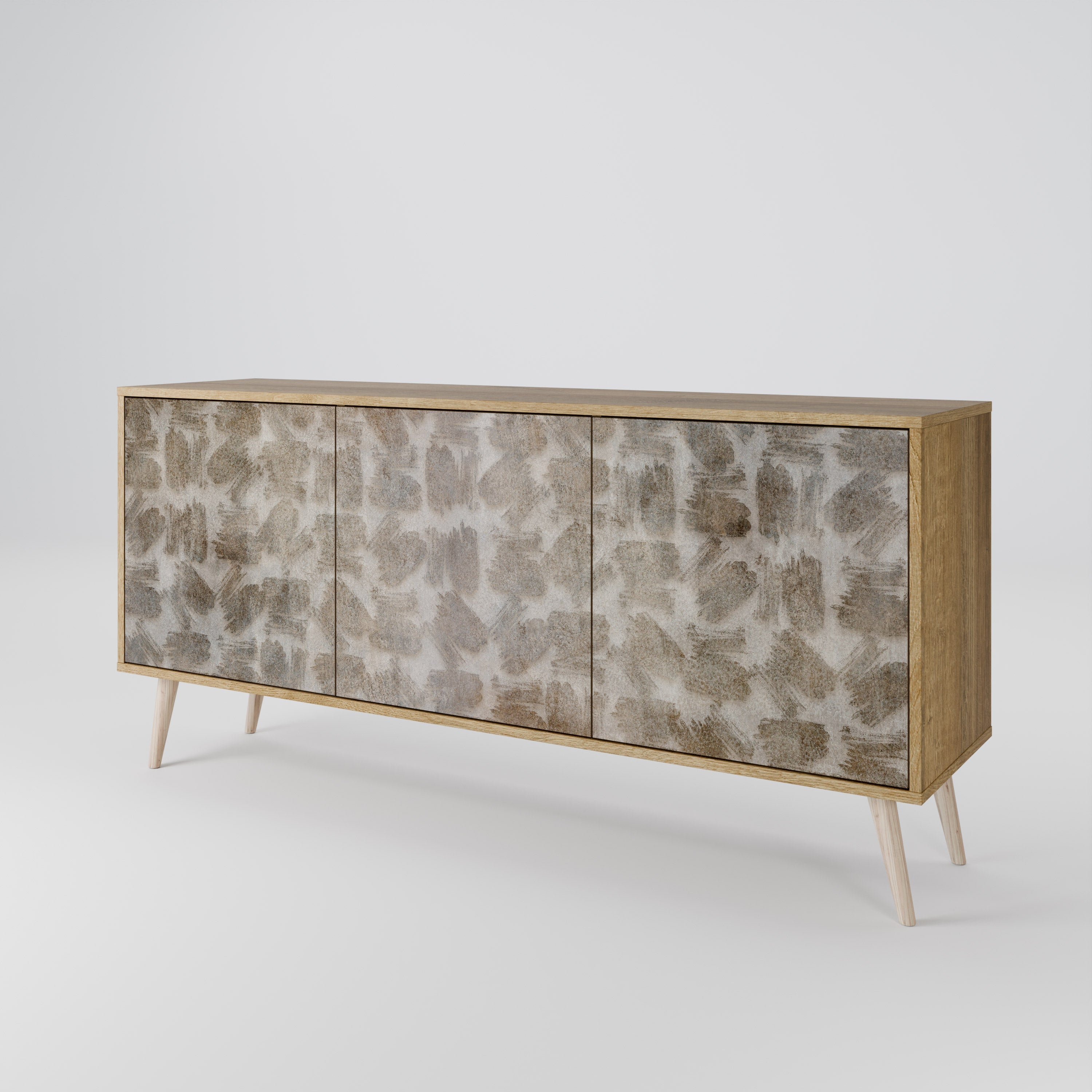 SLIGHTLY BLURRED 3-Door Sideboard in Oak Effect