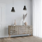 SLIGHTLY BLURRED 3-Door Sideboard in Oak Effect