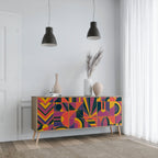 ELECTRIC PATTERNS 3-Door Sideboard in Oak Effect