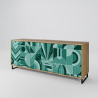 HARMONIC GRID 3-Door Sideboard in Oak Effect