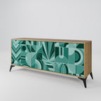 HARMONIC GRID 3-Door Sideboard in Oak Effect