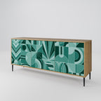 HARMONIC GRID 3-Door Sideboard in Oak Effect