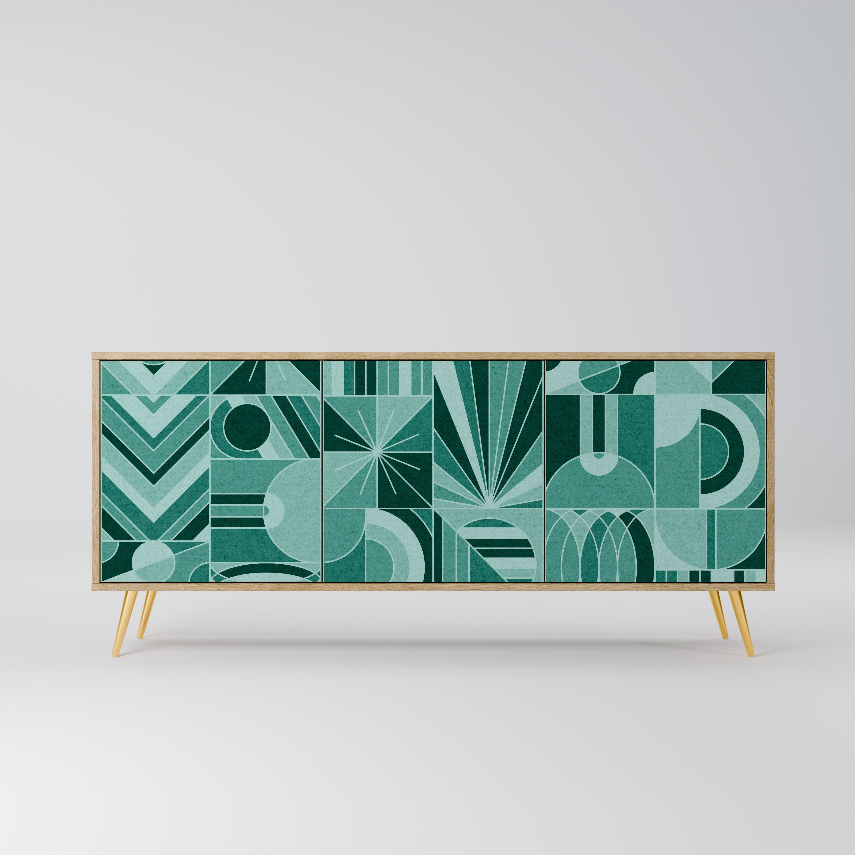 HARMONIC GRID 3-Door Sideboard in Oak Effect