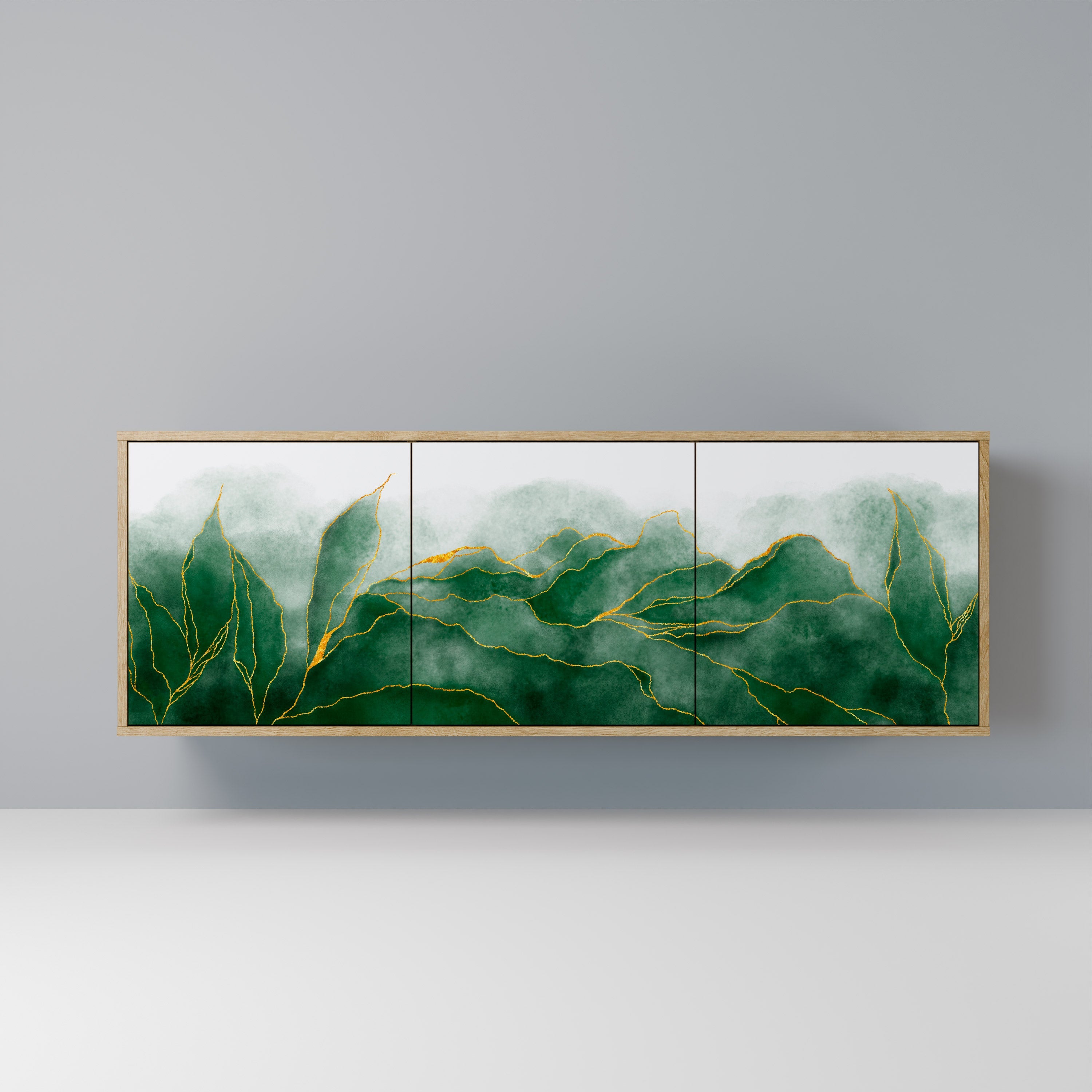 EXPENSIVE NATURE 3-Door Sideboard in Oak Effect