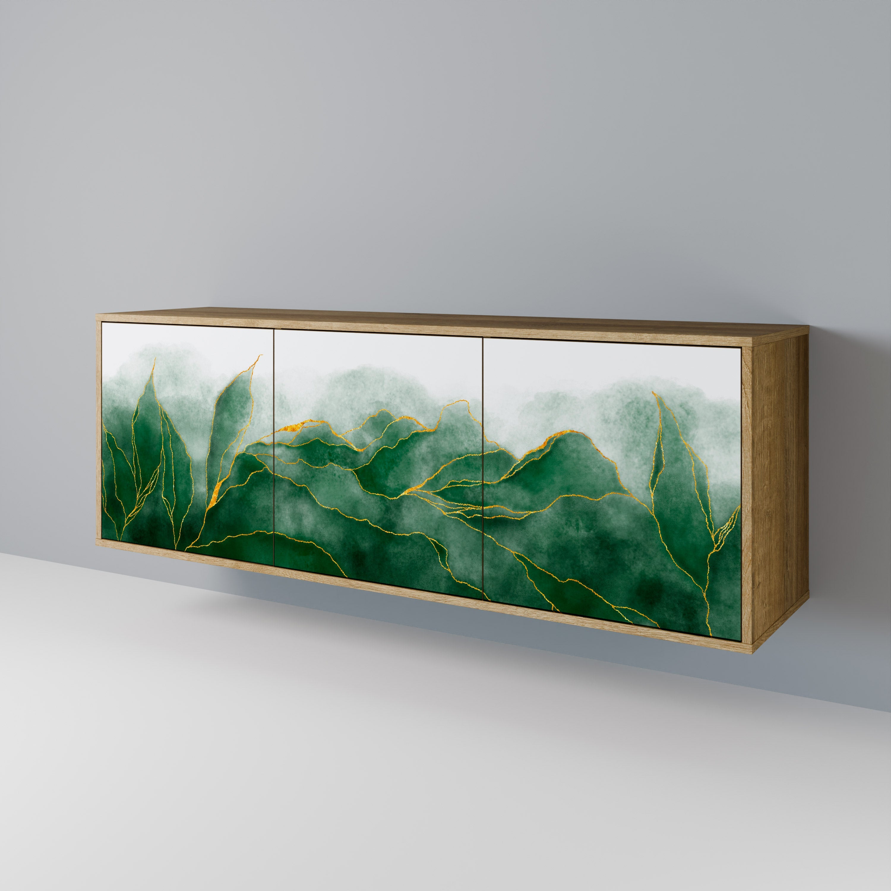 EXPENSIVE NATURE 3-Door Sideboard in Oak Effect