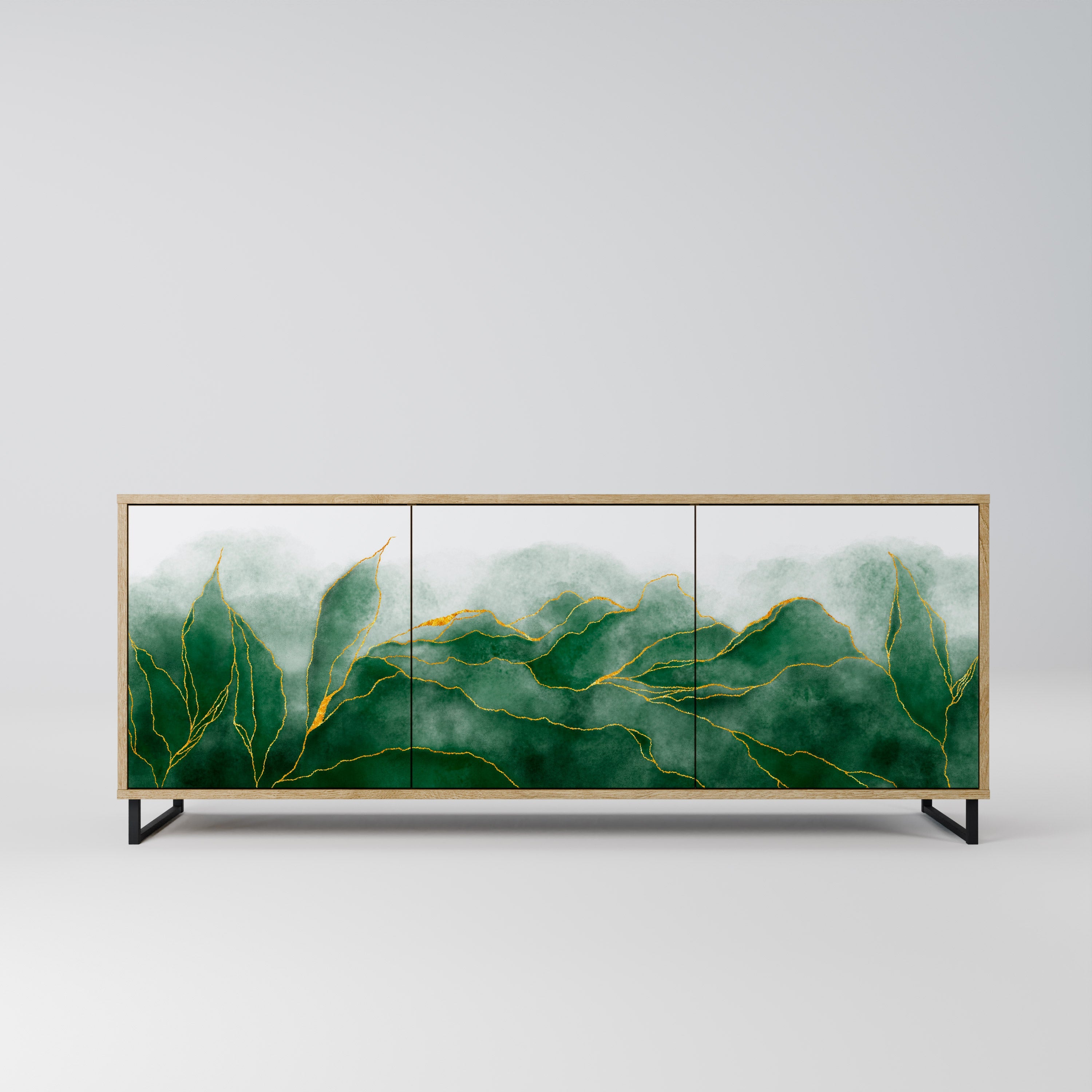 EXPENSIVE NATURE 3-Door Sideboard in Oak Effect