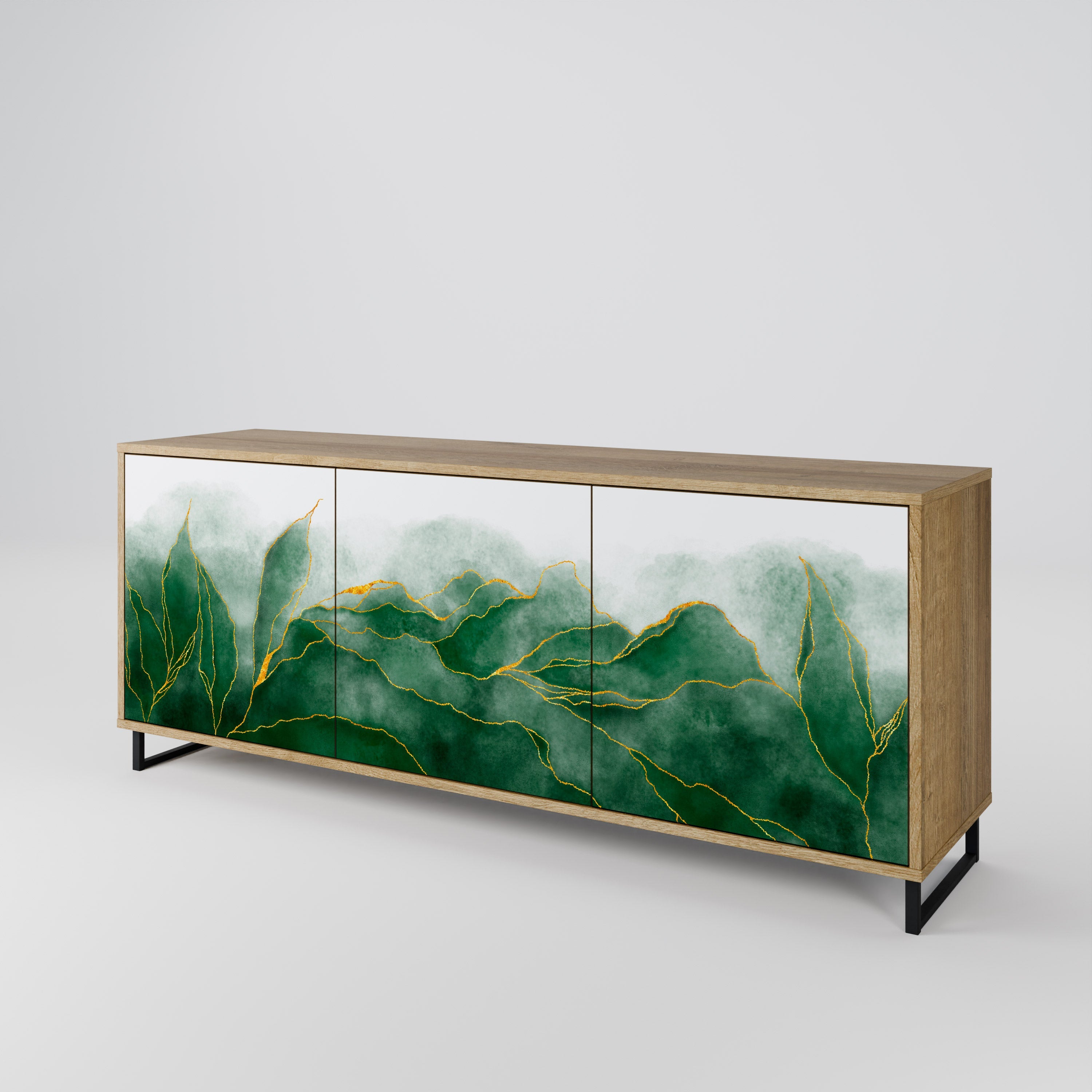 EXPENSIVE NATURE 3-Door Sideboard in Oak Effect