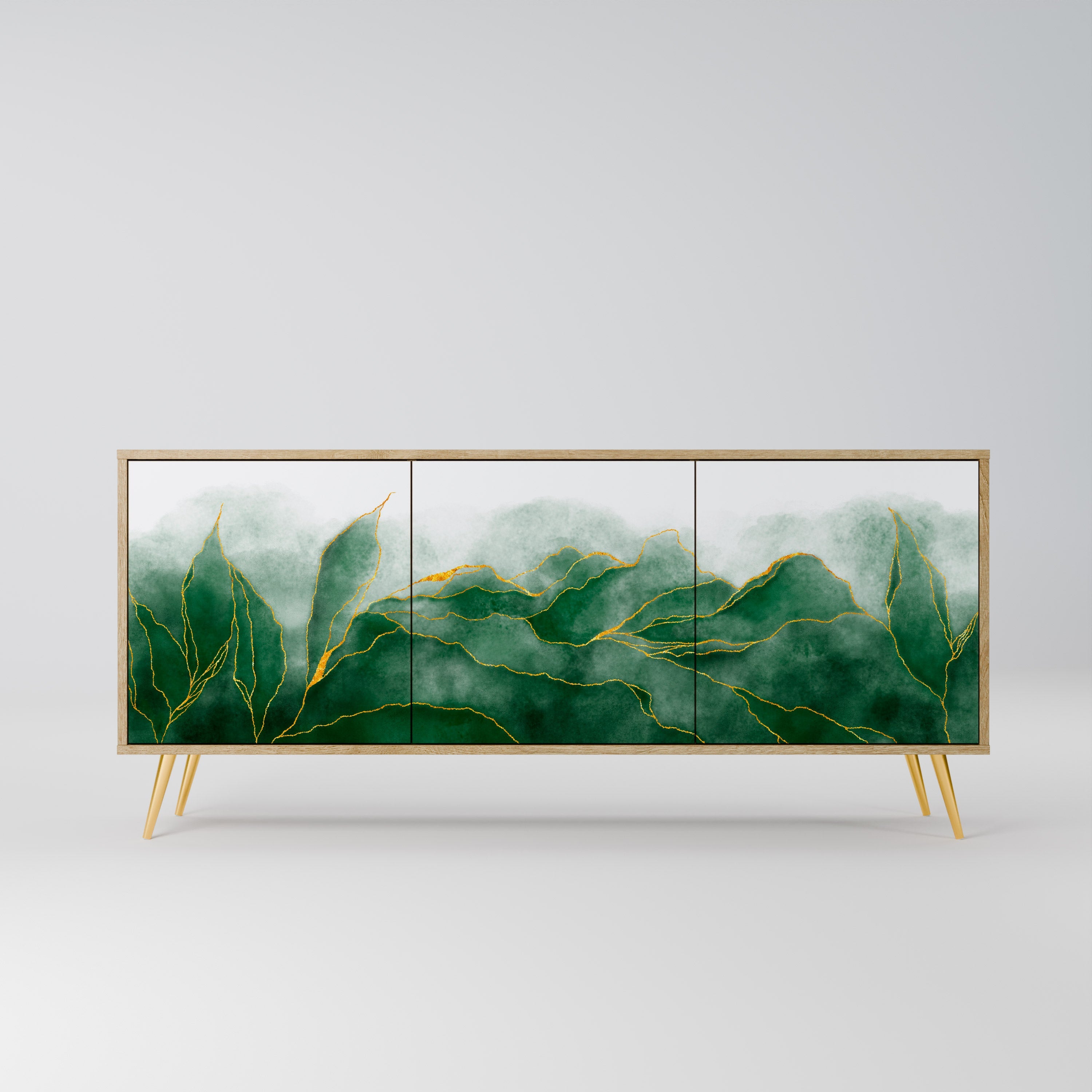 EXPENSIVE NATURE 3-Door Sideboard in Oak Effect