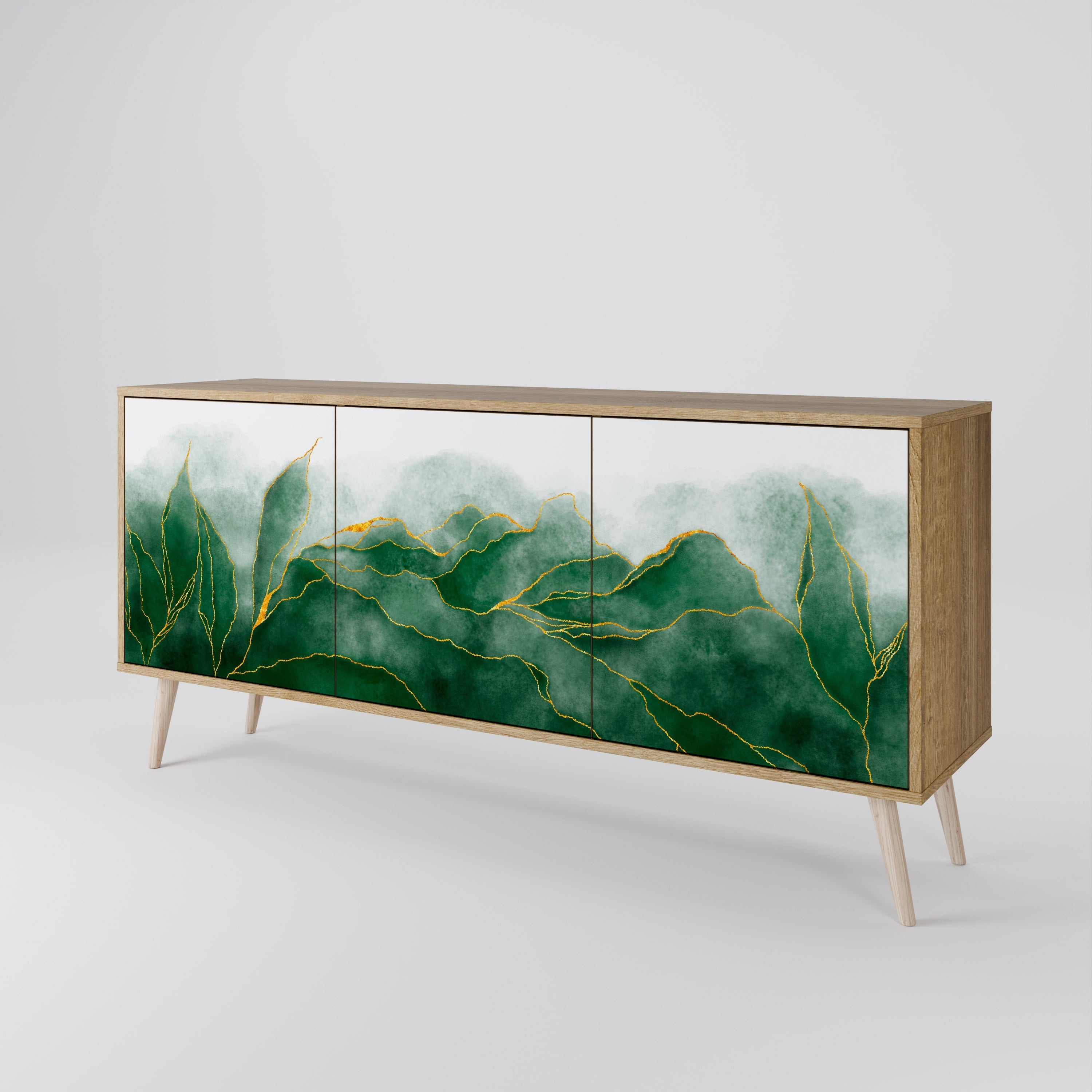 EXPENSIVE NATURE 3-Door Sideboard in Oak Effect