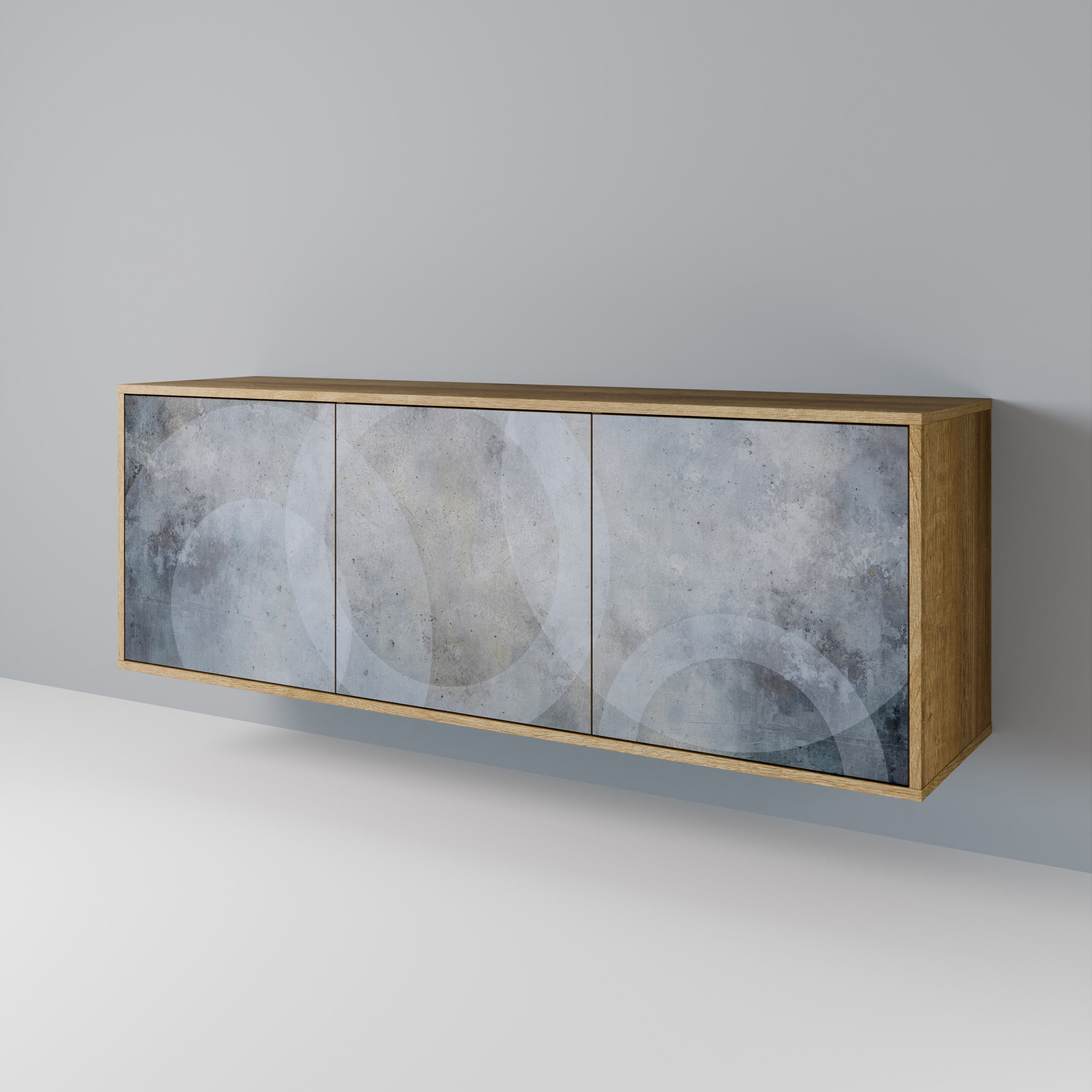MUTED ARC 3-Door Sideboard in Oak Effect