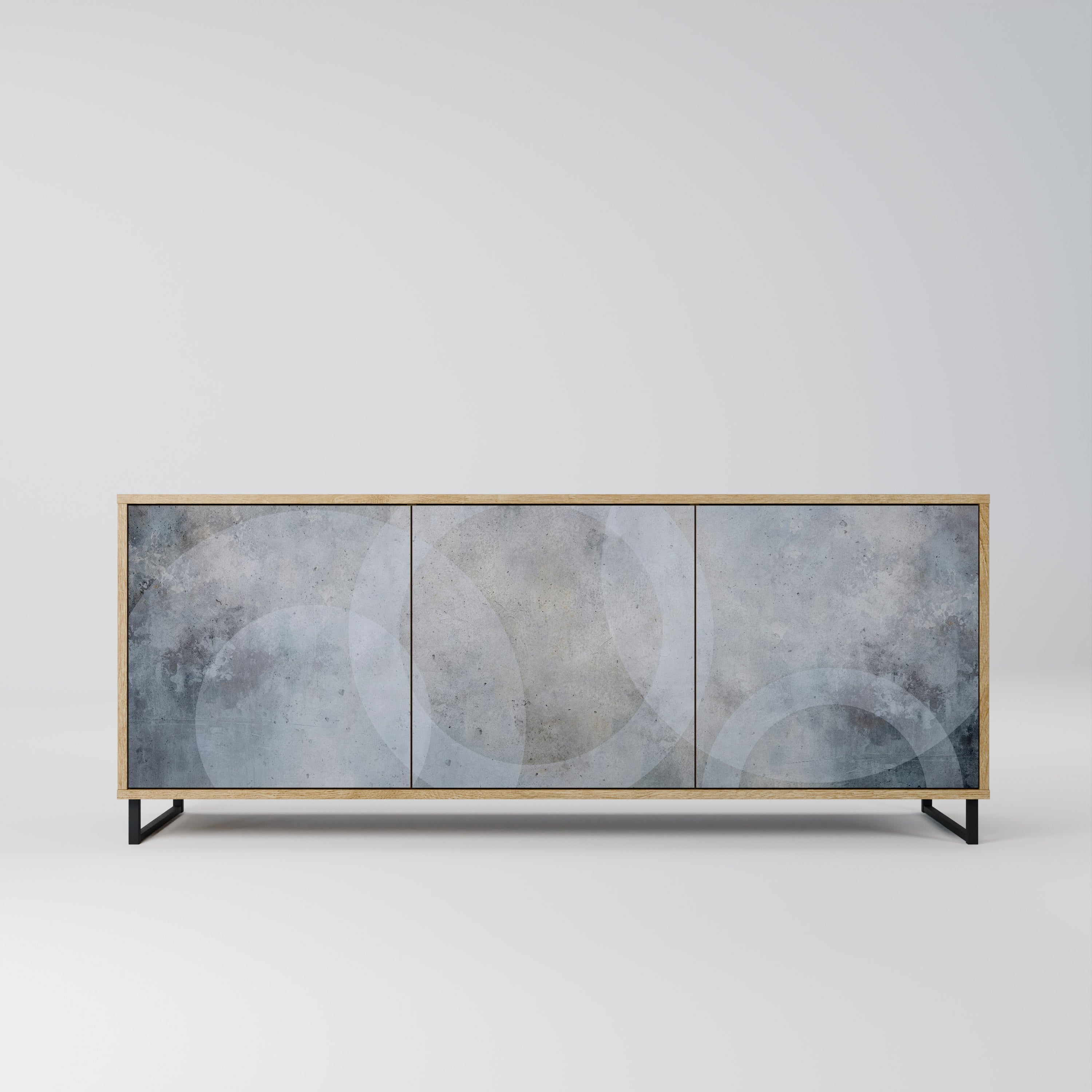 MUTED ARC 3-Door Sideboard in Oak Effect