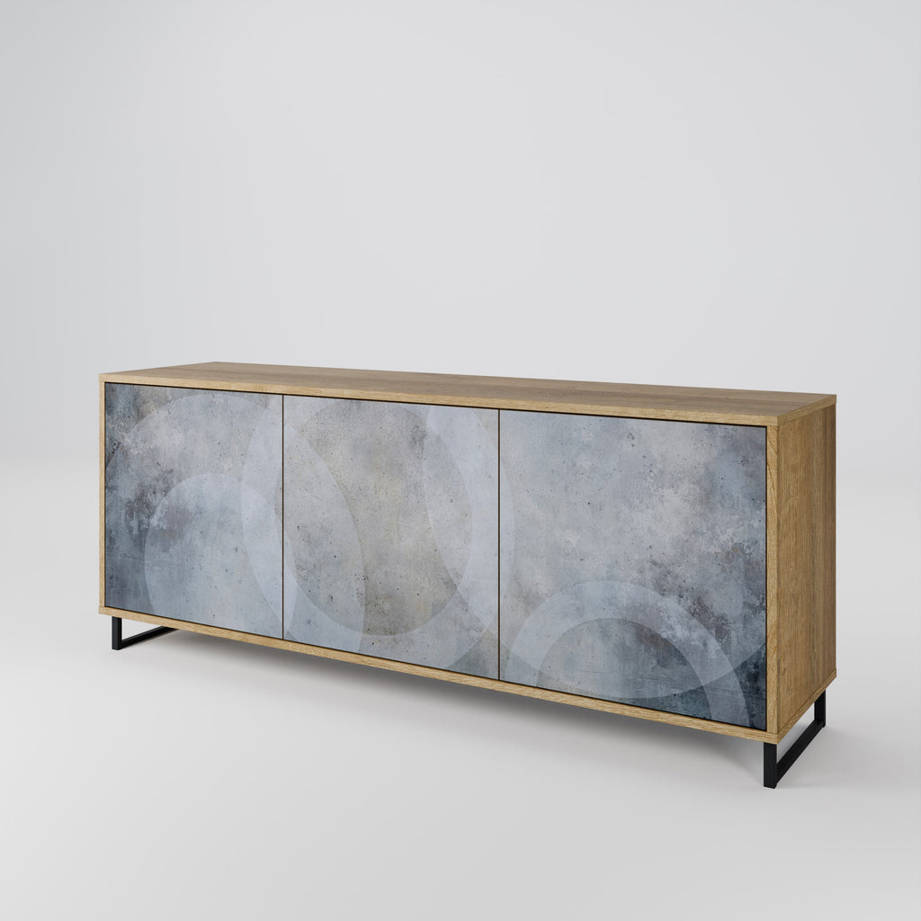 MUTED ARC 3-Door Sideboard in Oak Effect