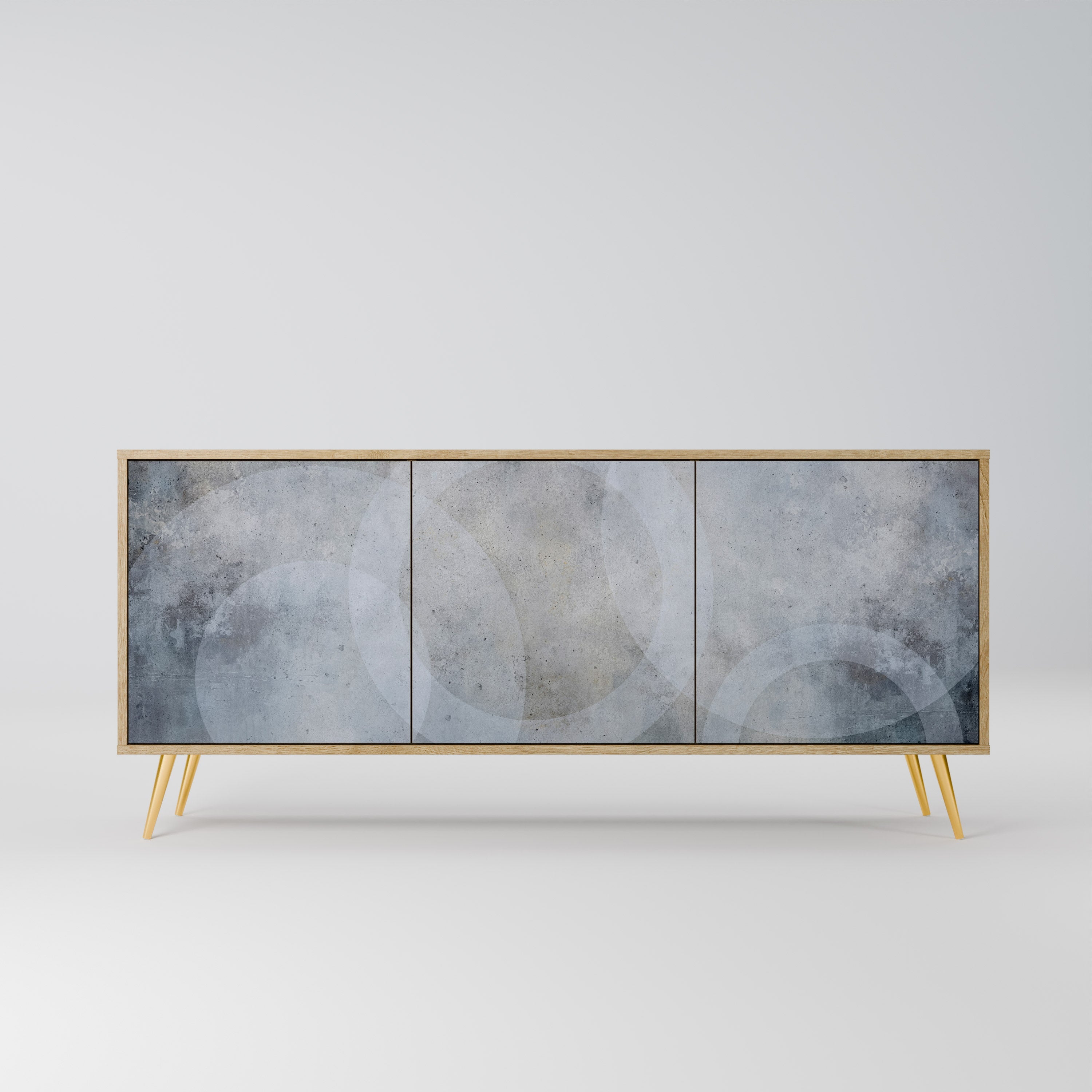 MUTED ARC 3-Door Sideboard in Oak Effect