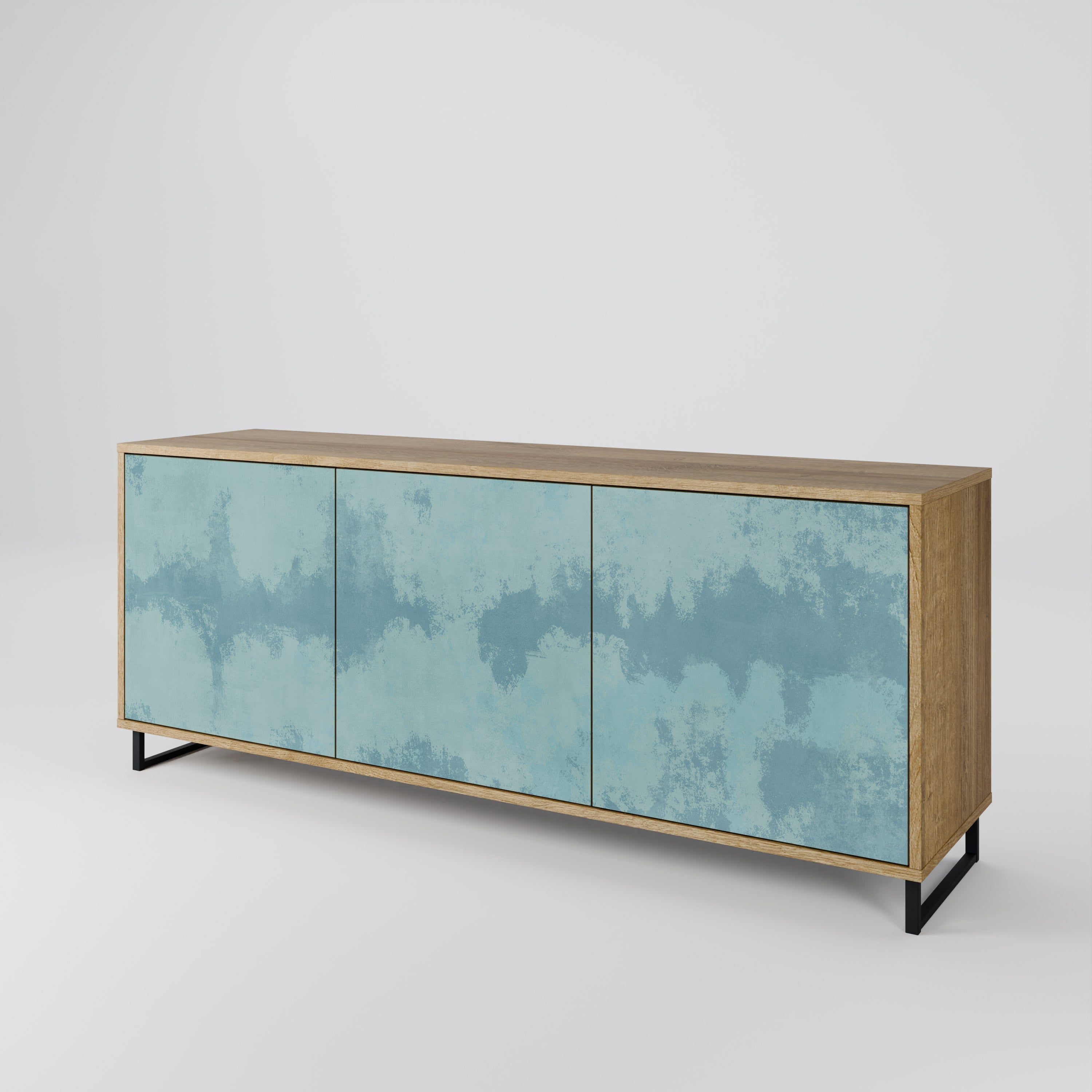 SKY WASH 3-Door Sideboard in Oak Effect