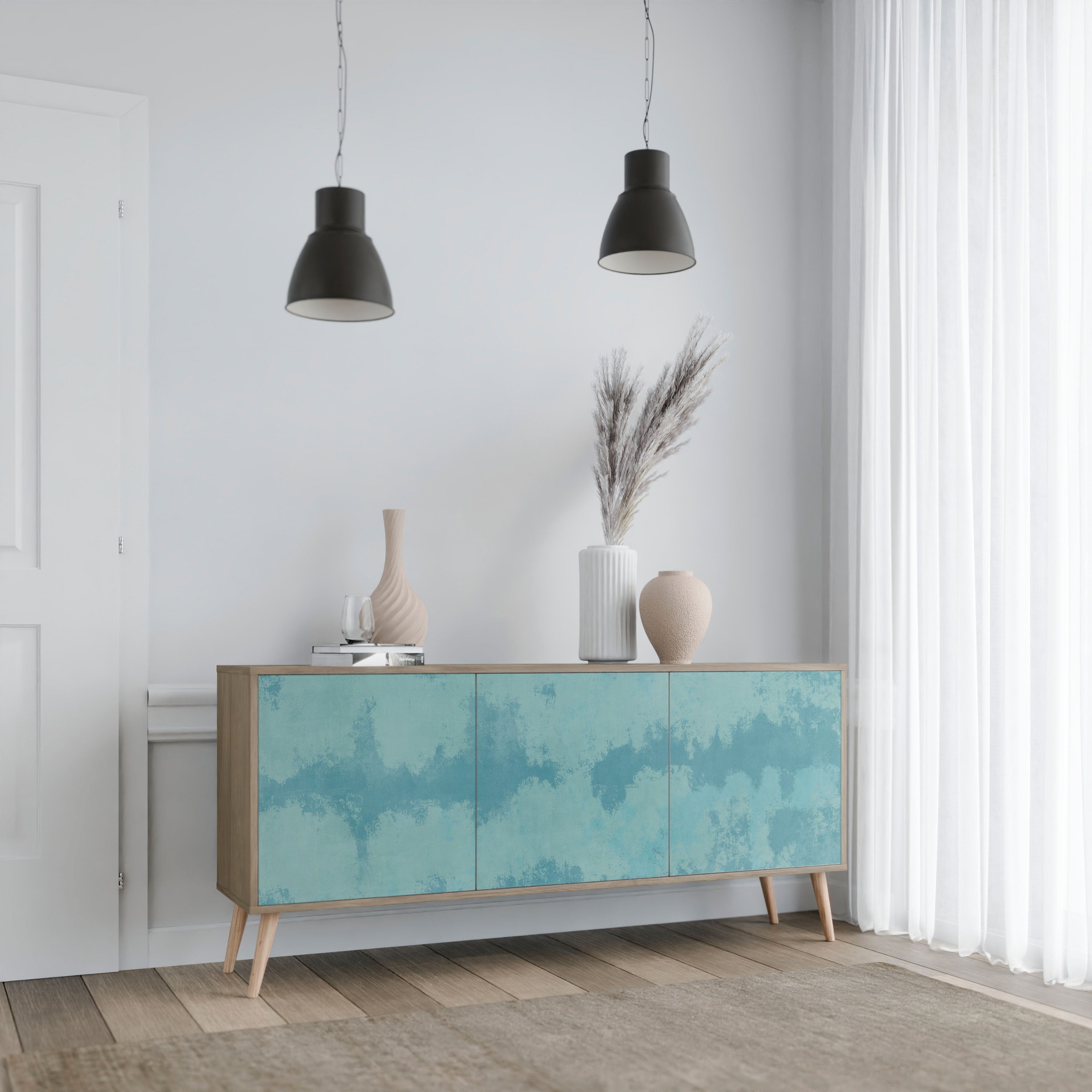 SKY WASH 3-Door Sideboard in Oak Effect