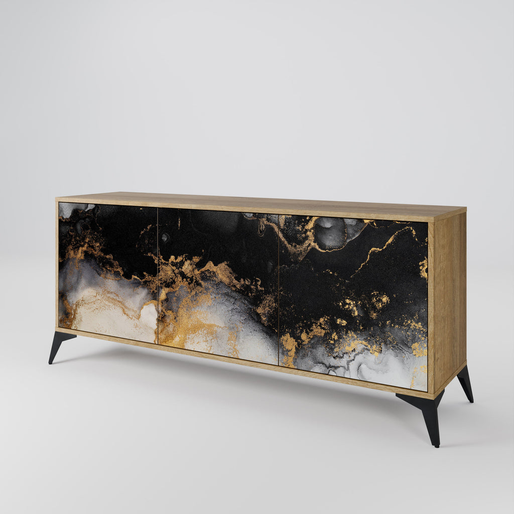 MARBLE OF TOMMORROW Sideboard mit 3 Türen in Eiche-Optik