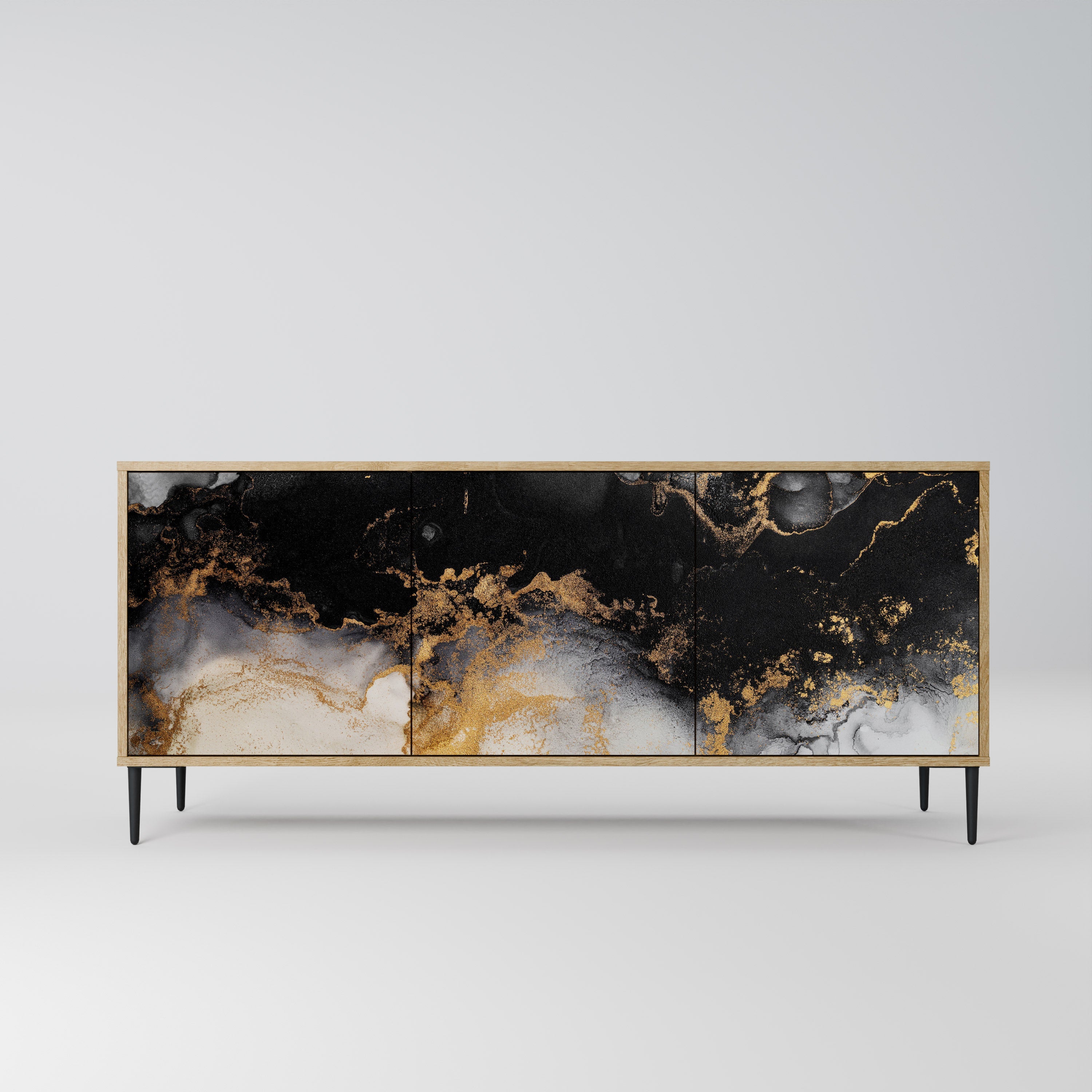 MARBLE OF TOMMORROW 3-Door Sideboard in Oak Effect