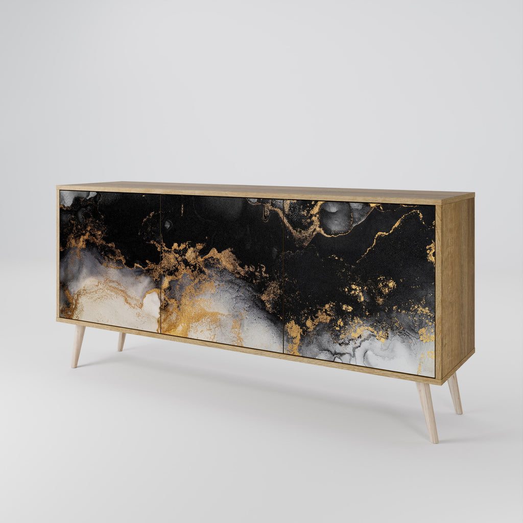 MARBLE OF TOMMORROW Sideboard mit 3 Türen in Eiche-Optik
