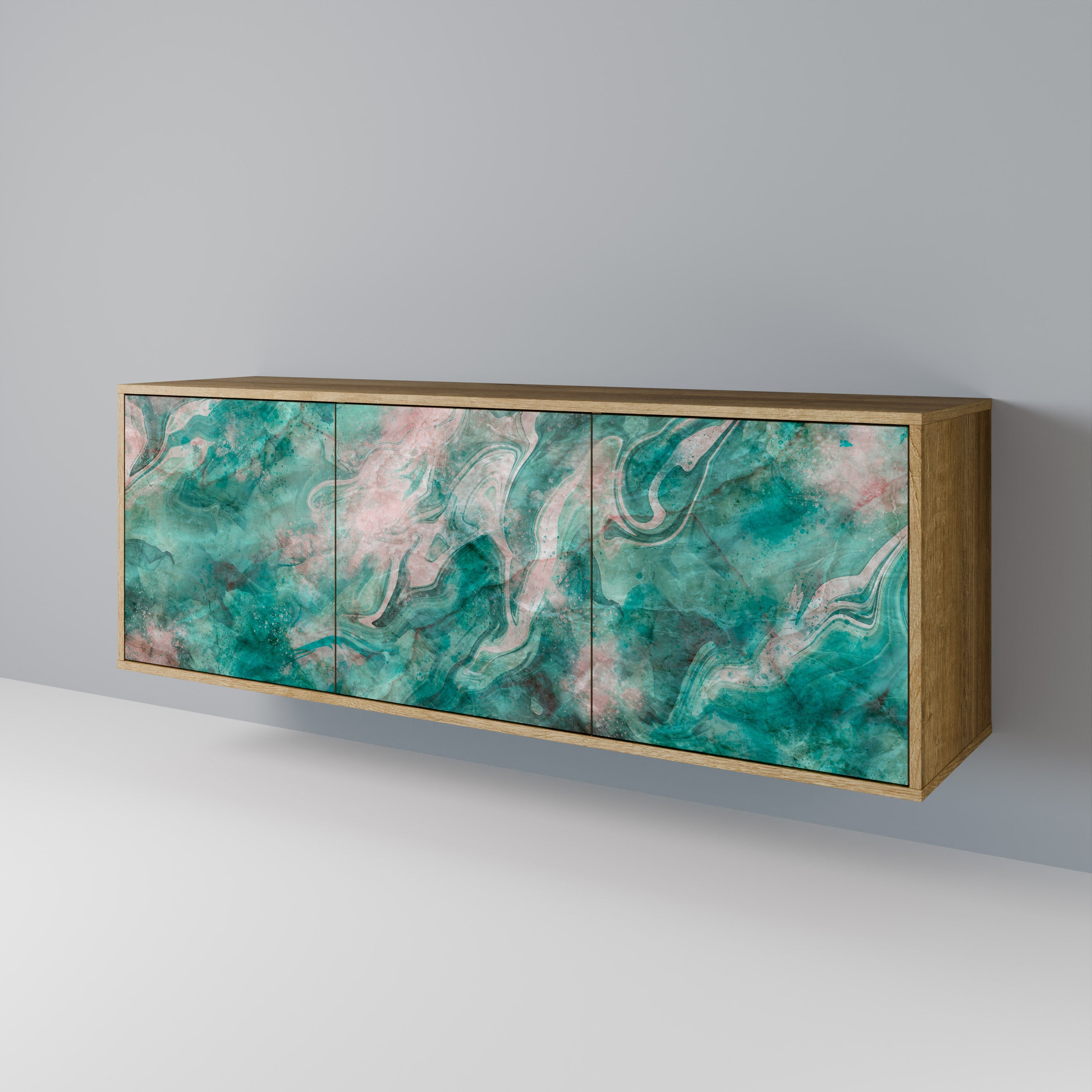 ABSTRACT ALCHEMY 3-türiges Sideboard in Eichenoptik