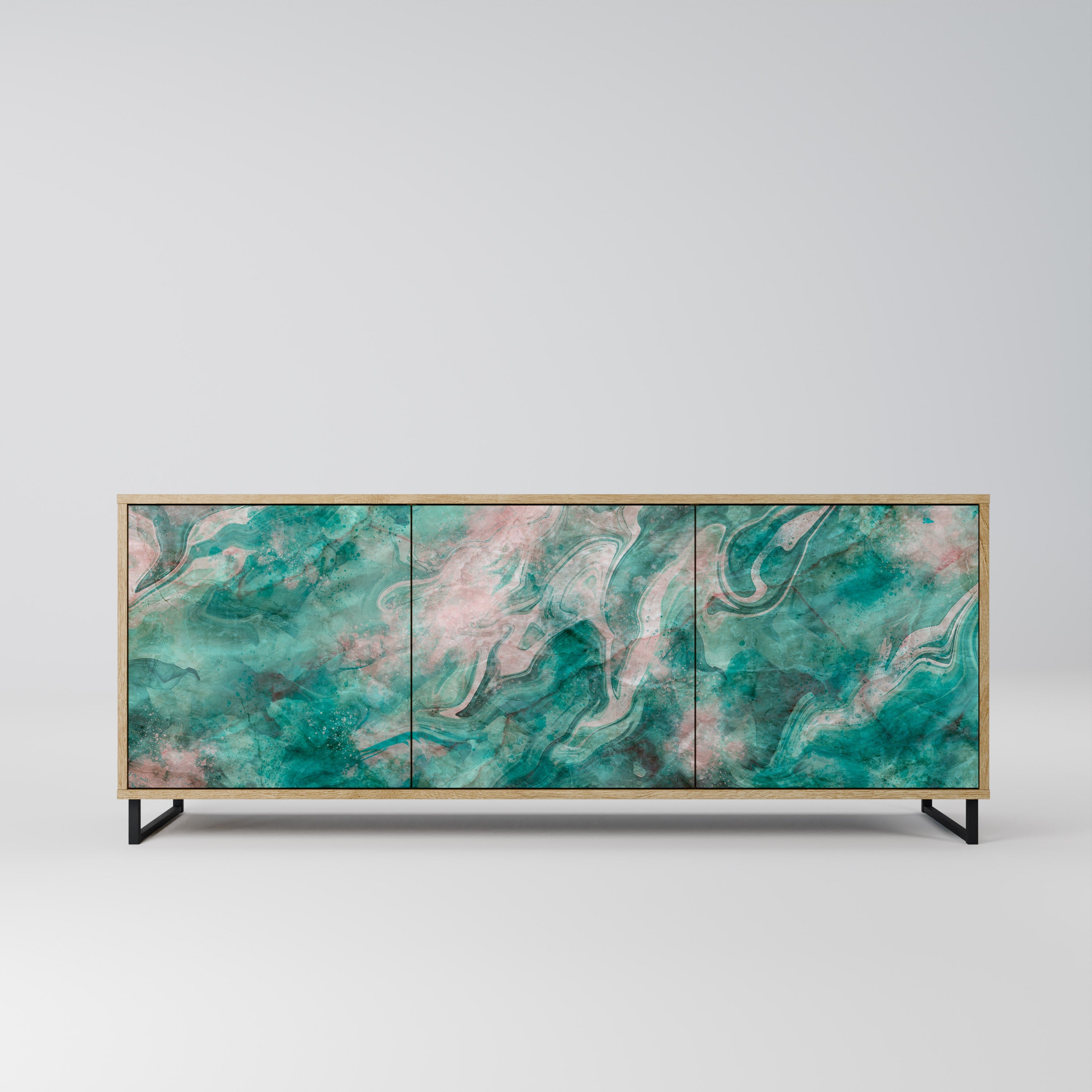 ABSTRACT ALCHEMY 3-türiges Sideboard in Eichenoptik