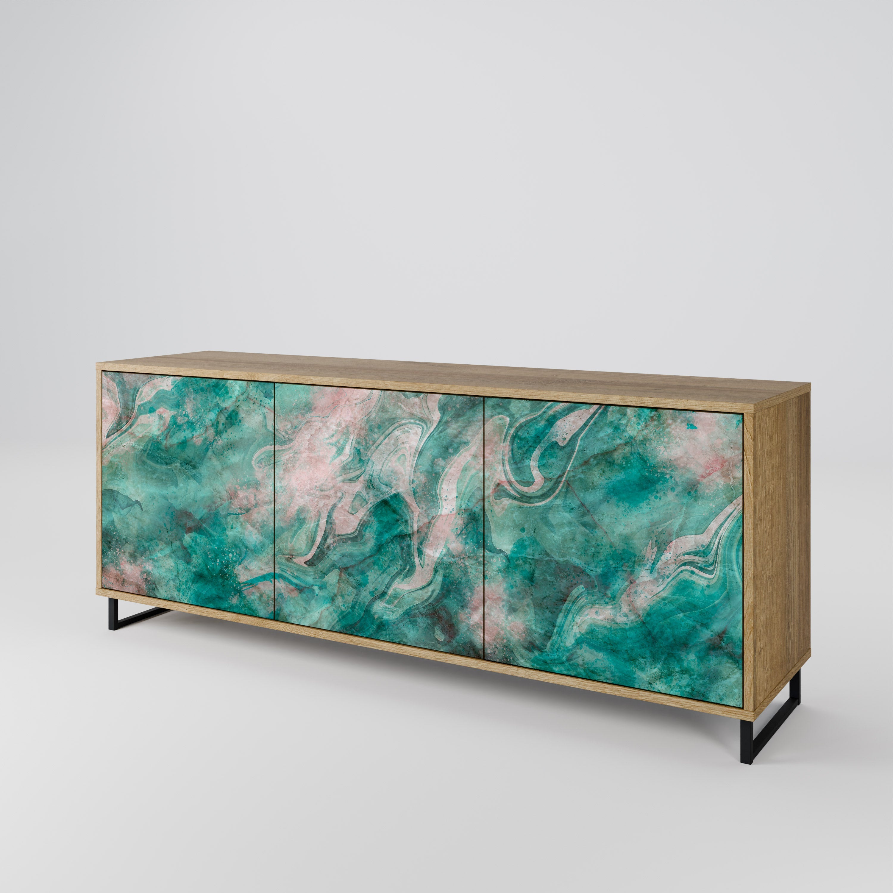 ABSTRACT ALCHEMY 3-türiges Sideboard in Eichenoptik