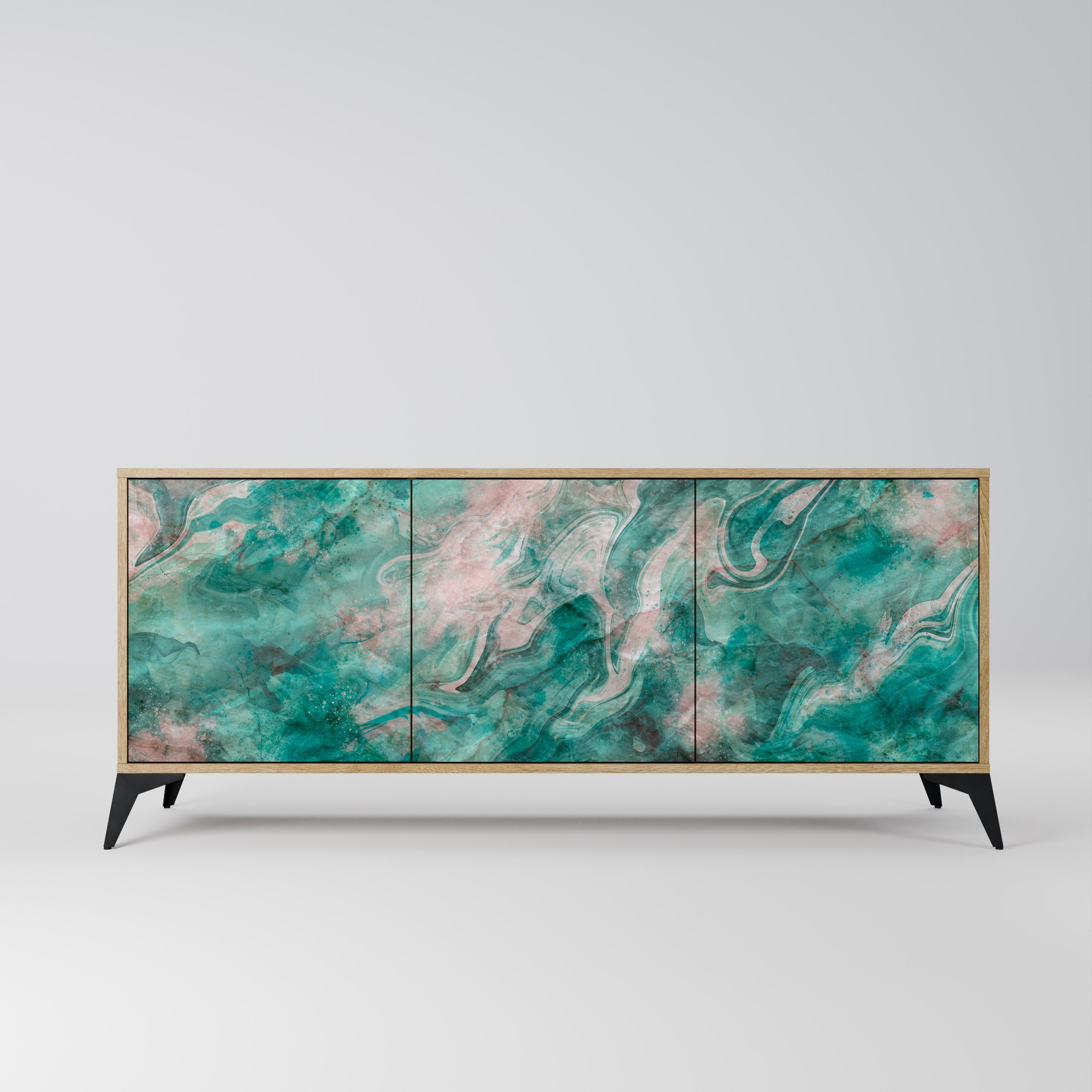 ABSTRACT ALCHEMY 3-türiges Sideboard in Eichenoptik