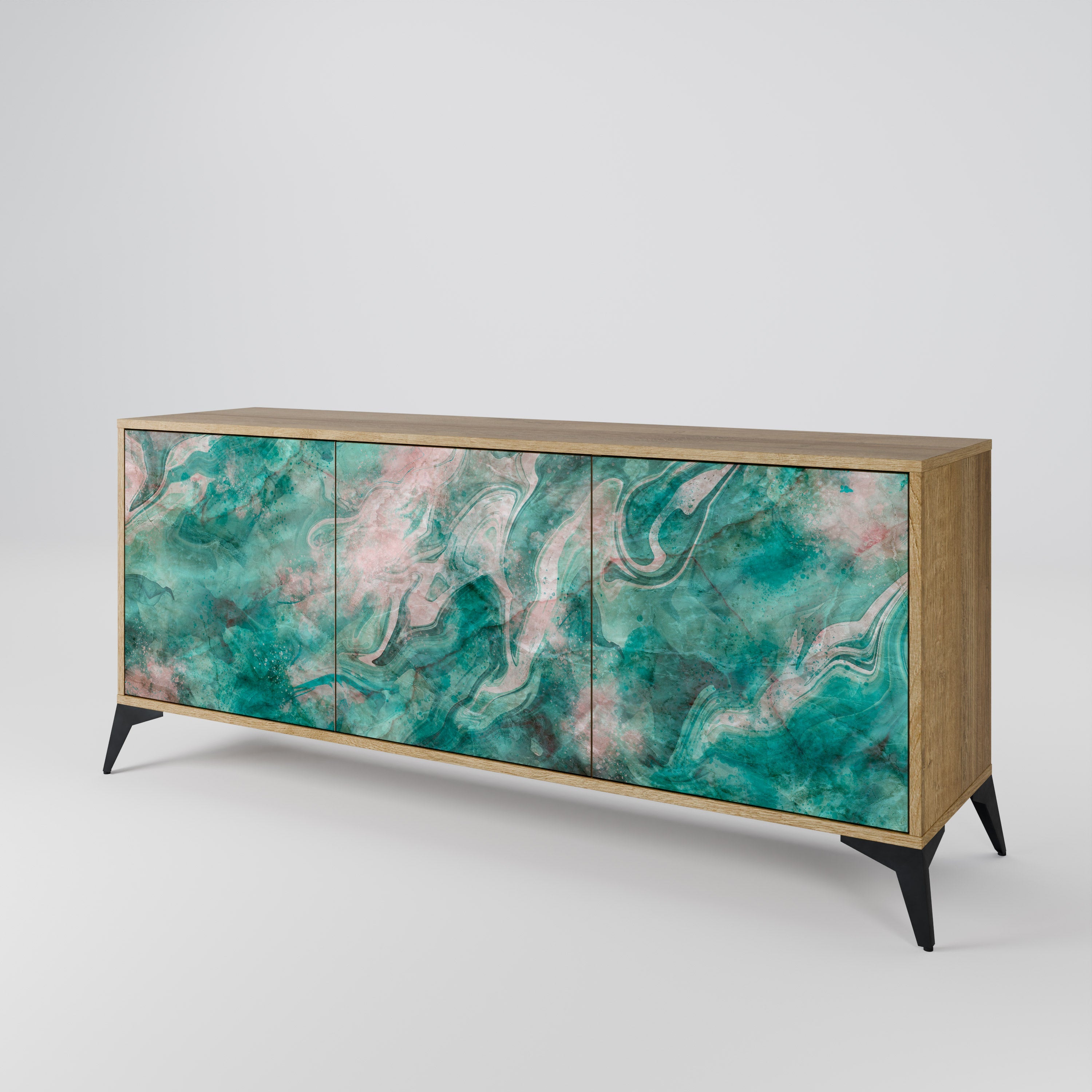 ABSTRACT ALCHEMY 3-türiges Sideboard in Eichenoptik