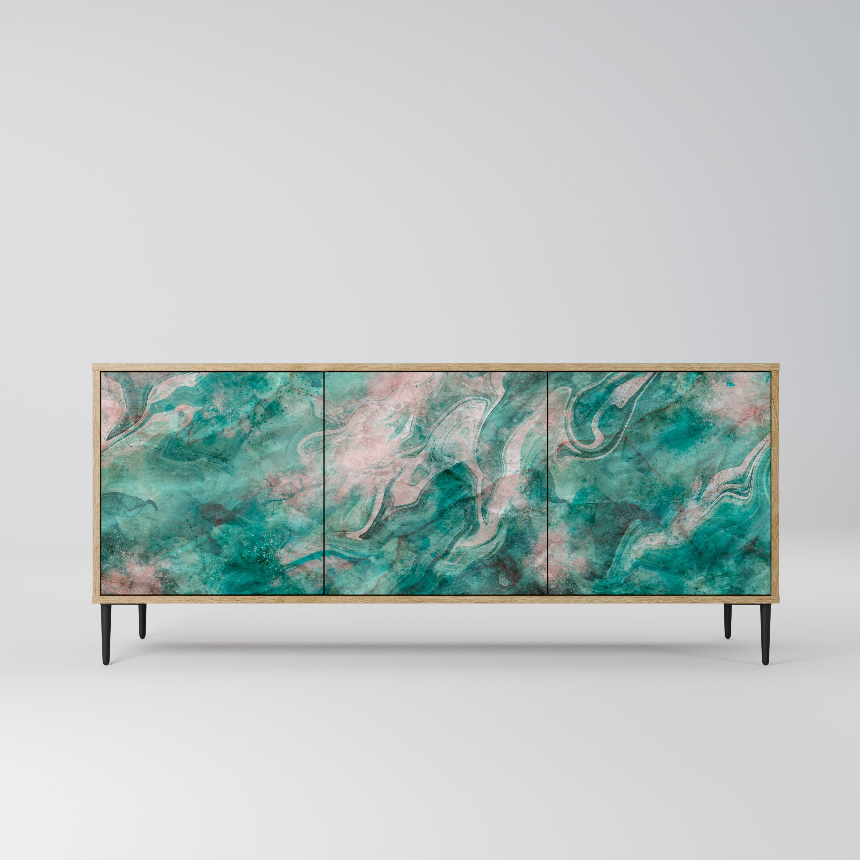 ABSTRACT ALCHEMY 3-türiges Sideboard in Eichenoptik