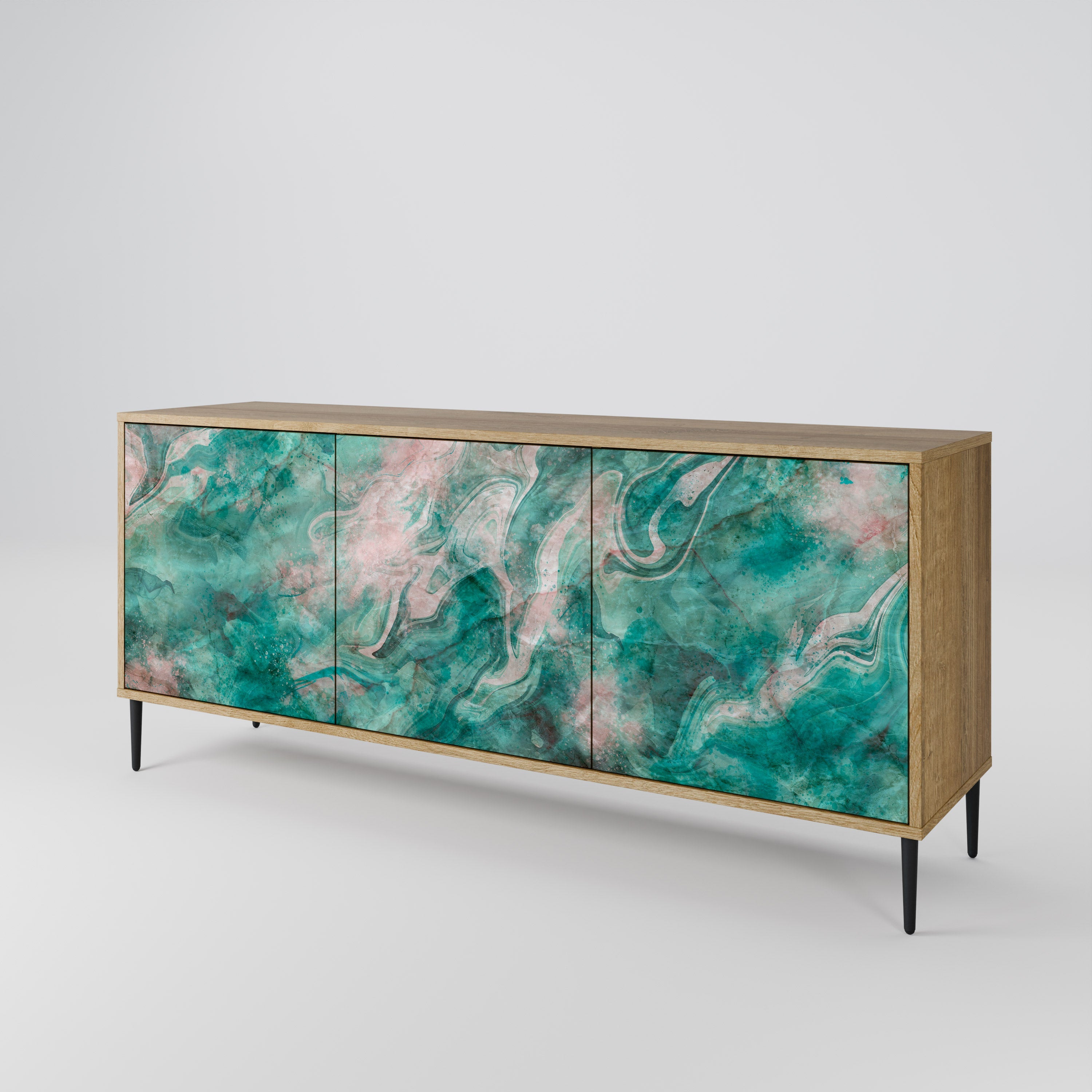 ABSTRACT ALCHEMY 3-türiges Sideboard in Eichenoptik