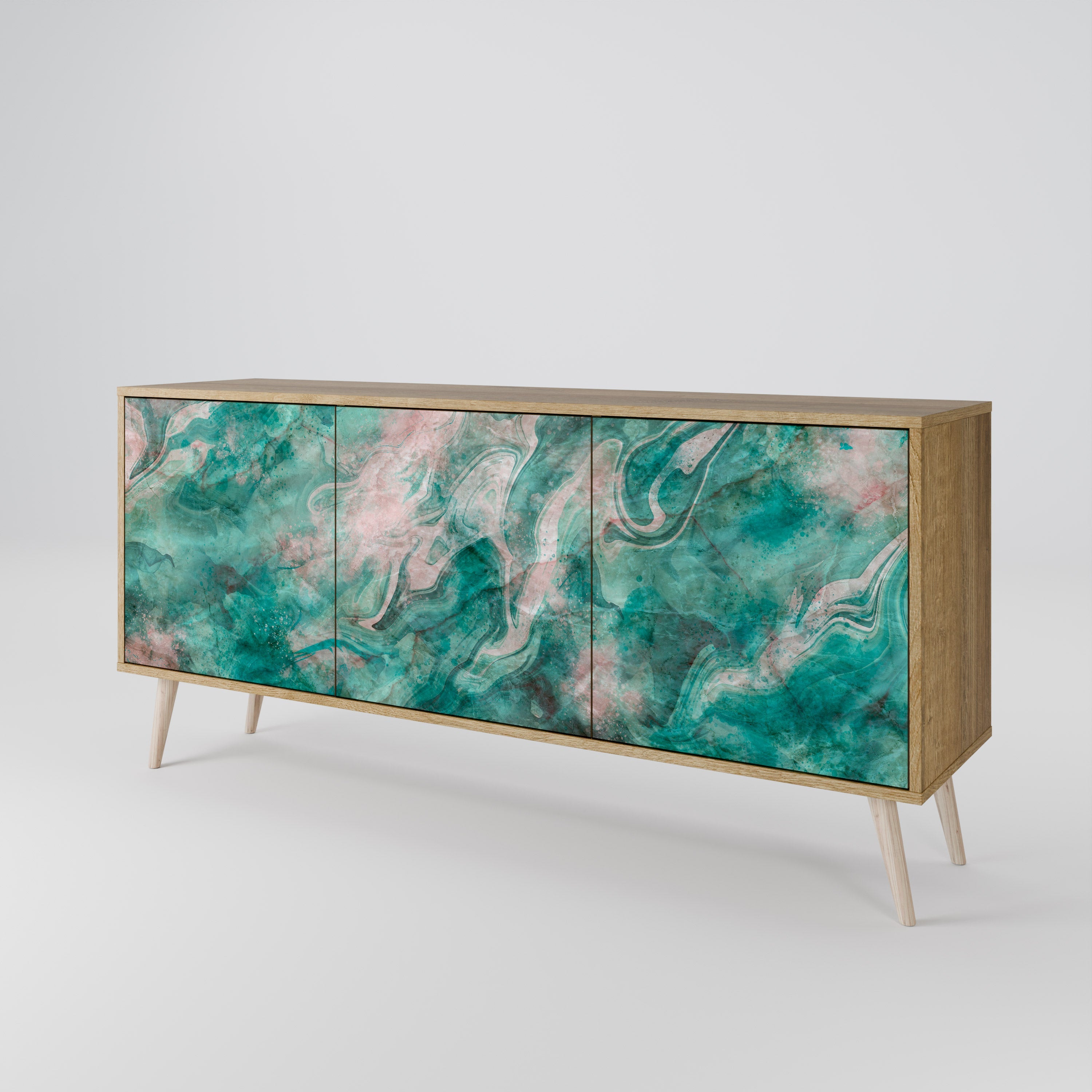 ABSTRACT ALCHEMY 3-türiges Sideboard in Eichenoptik
