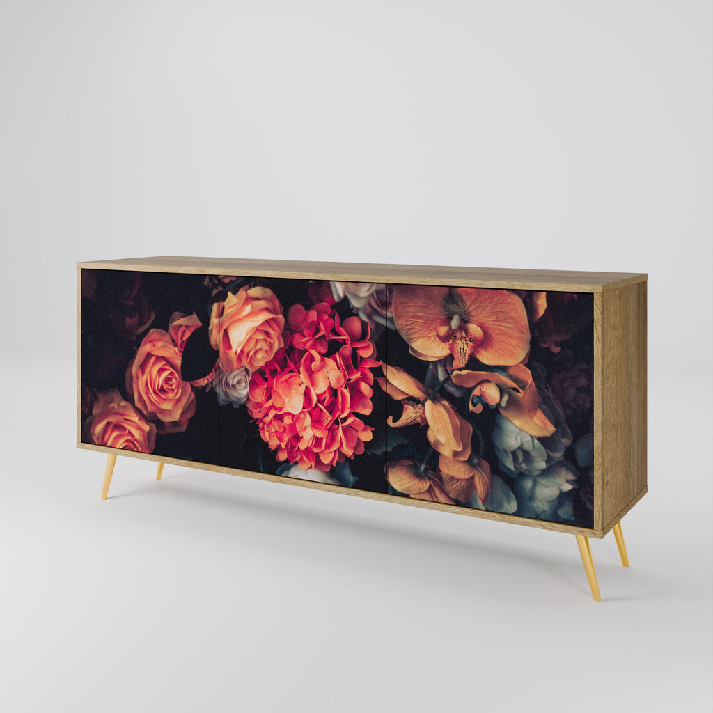 NEVERENDING BLOOM 3-Door Sideboard in Oak Effect