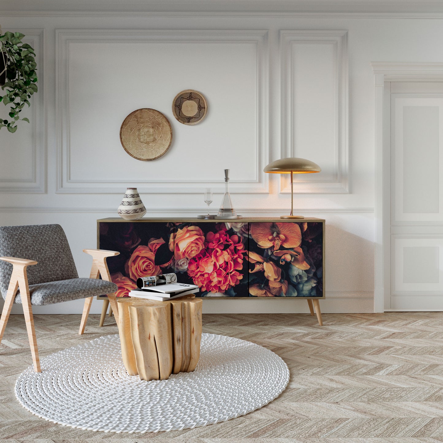 NEVERENDING BLOOM 3-türiges Sideboard